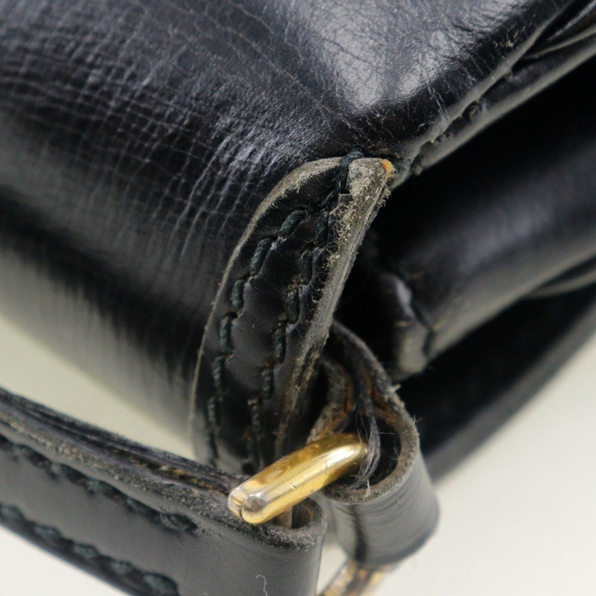Gucci Sherry Line Black Leather Shoulder Bag