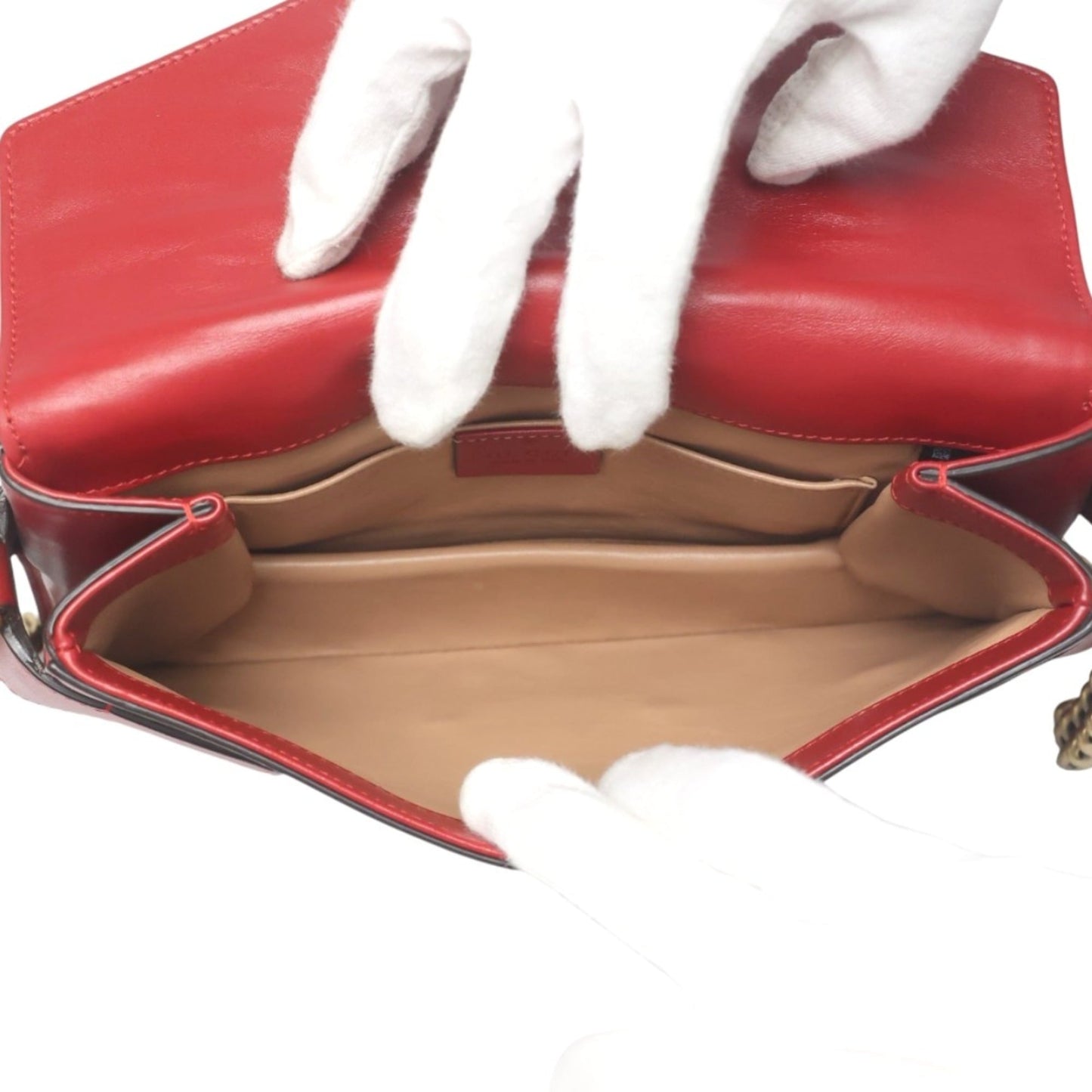 Gucci Red Color Leather Handbag Shoulder Bag