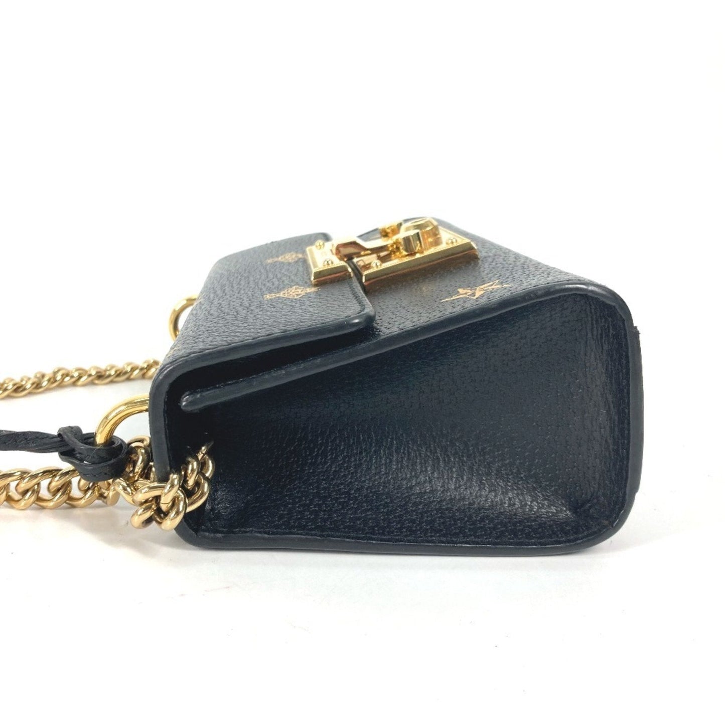 Gucci Black Gold Leather Pochette Shoulder Bag