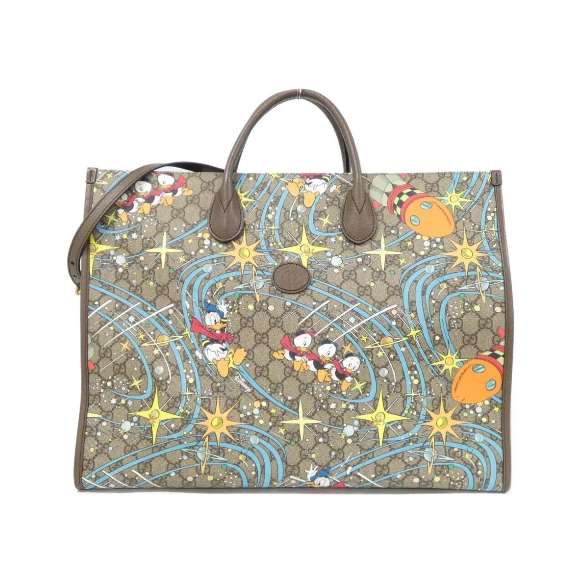 Gucci Beige Brown Gg Supreme Leather Handbag