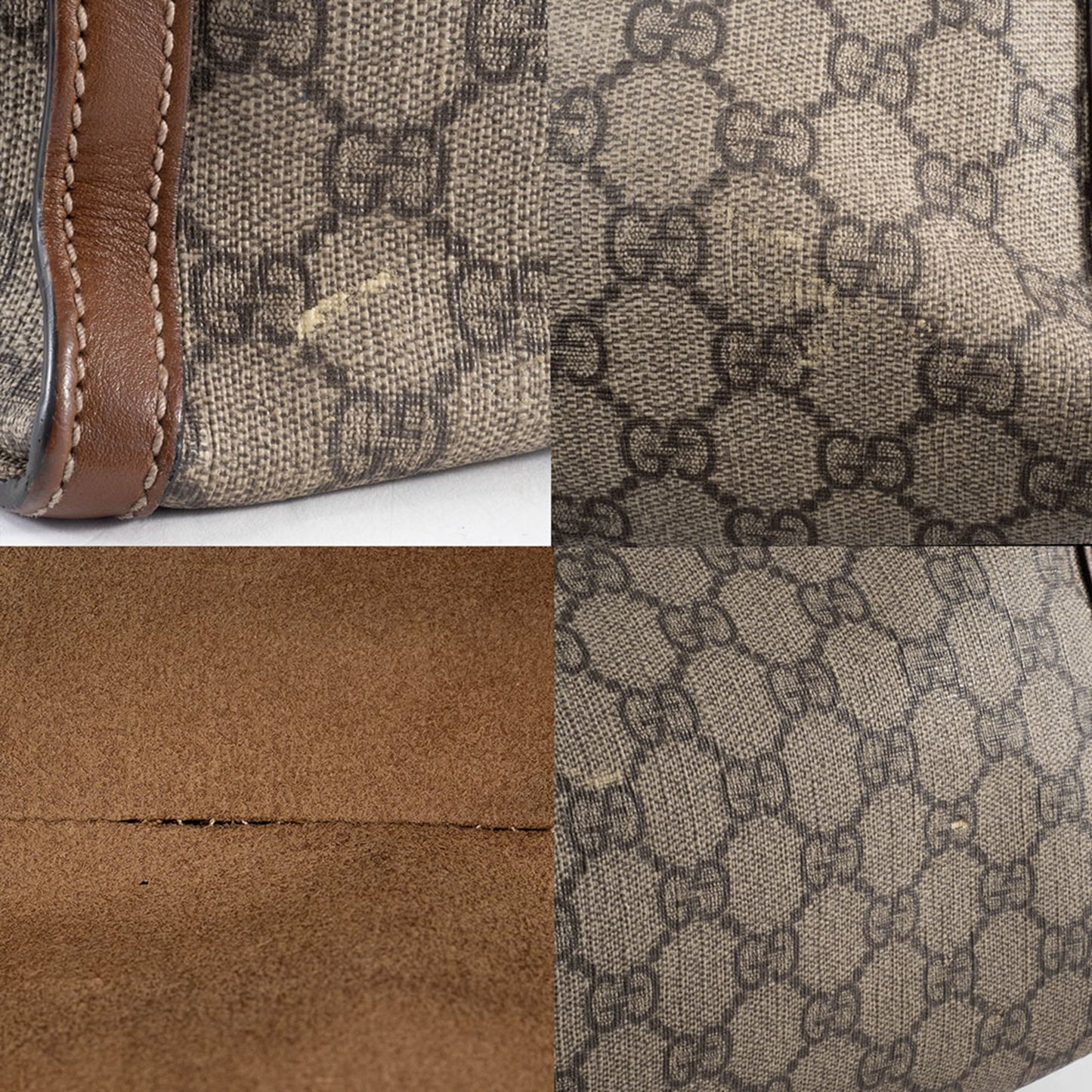 Gucci Beige Gg Supreme Leather Shoulder Bag