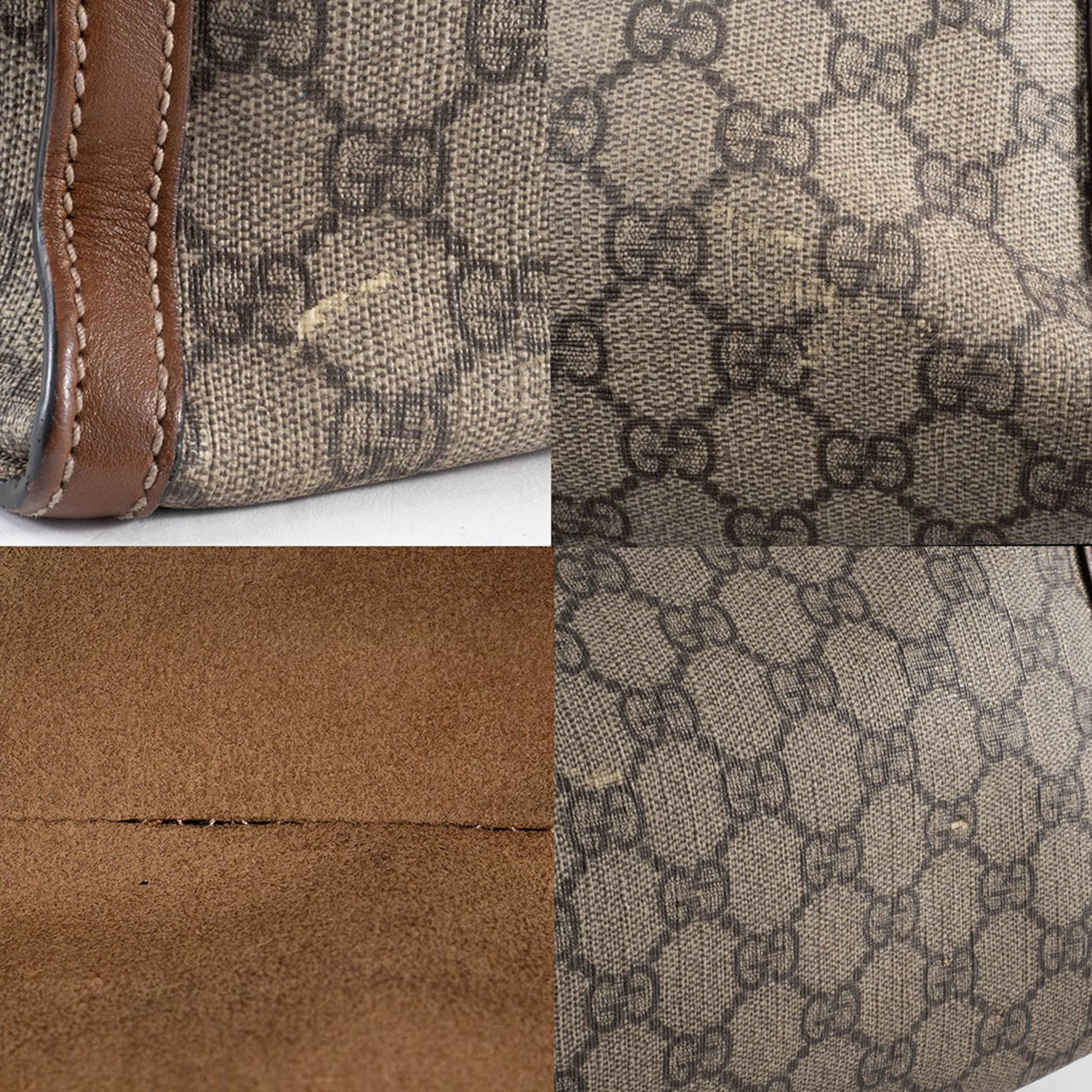 Gucci Beige Gg Supreme Leather Shoulder Bag