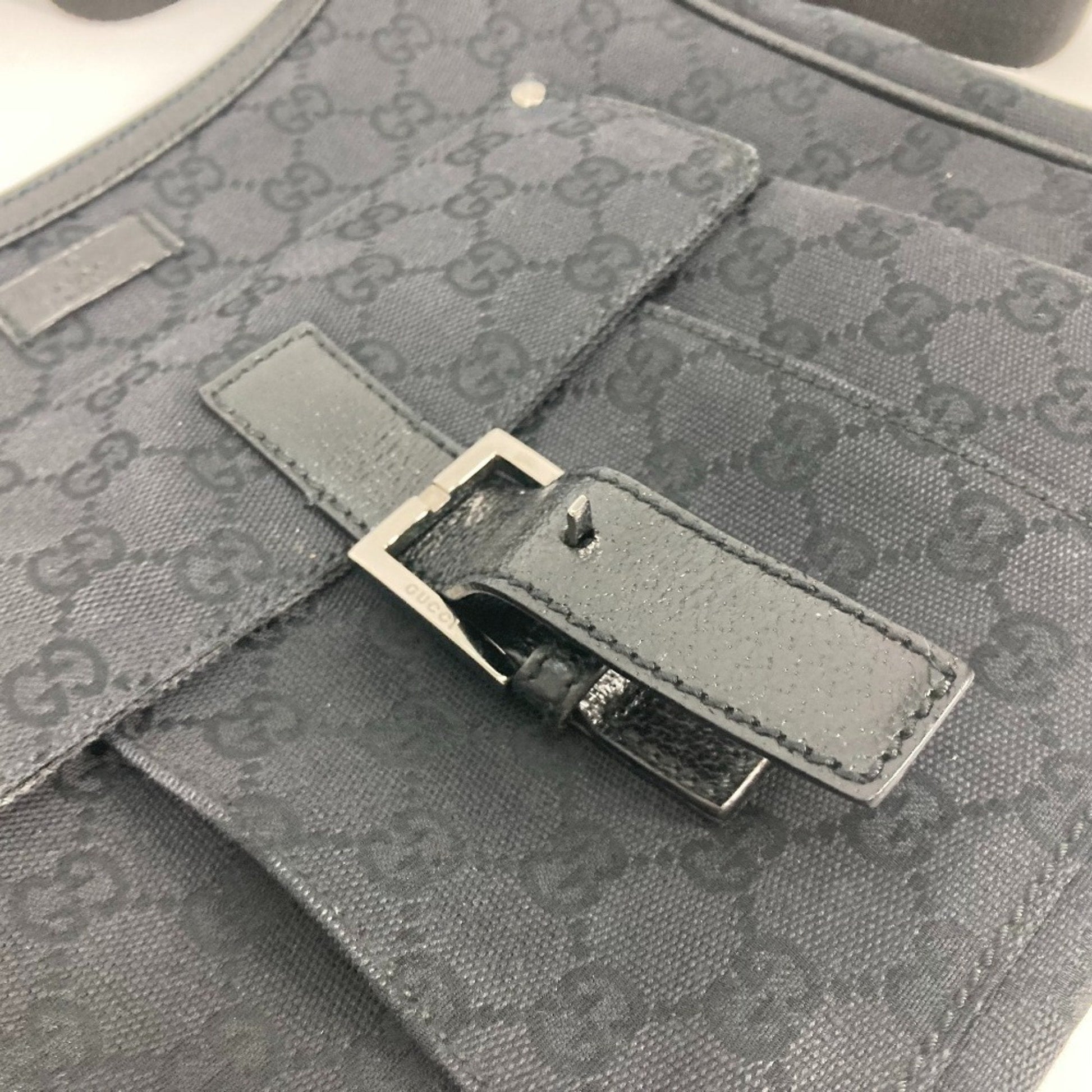 Gucci Black Gg Canvas Shoulder Bag