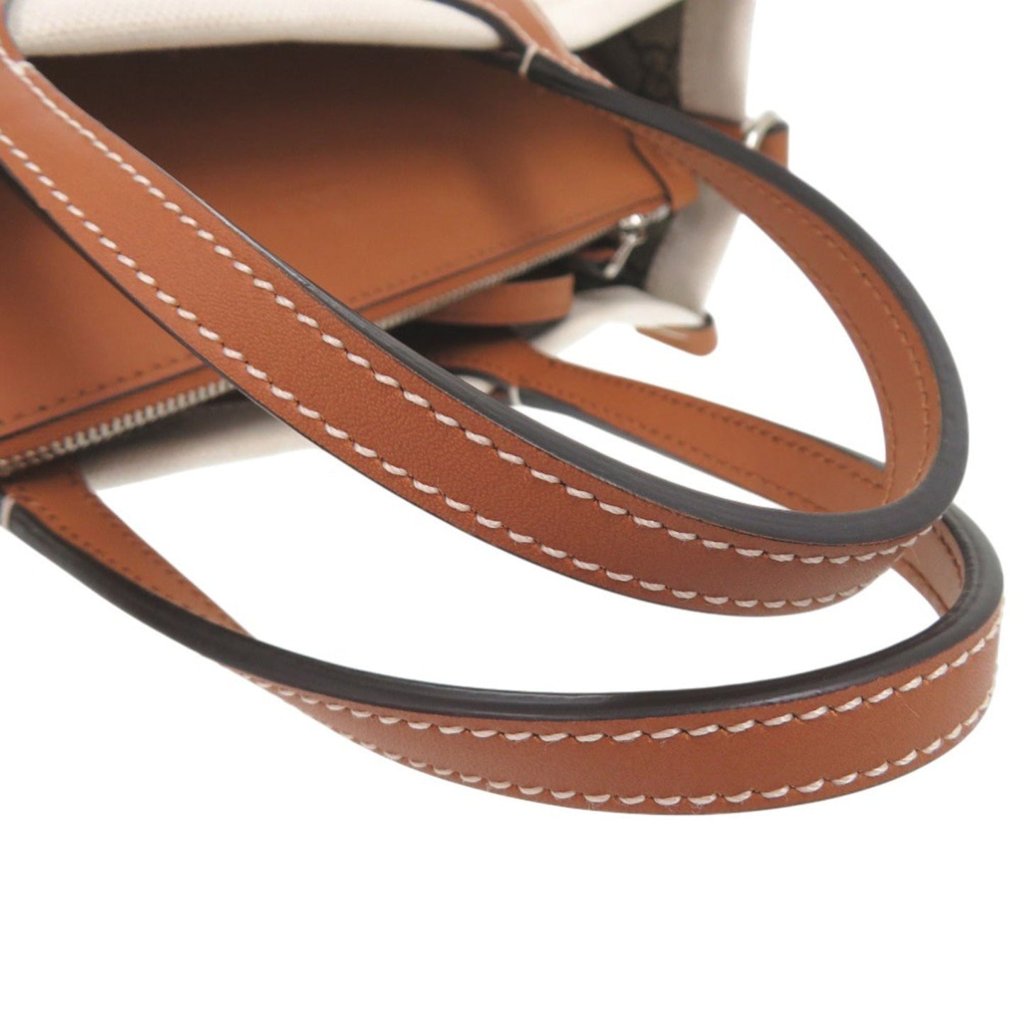 Gucci Beige Canvas Leather Handbag