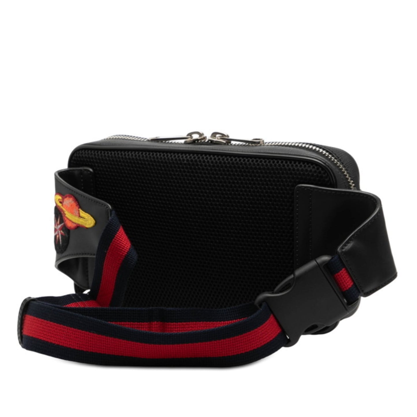 Gucci Black Multi-Color Pvc Leather Fanny Pack Sling Bag