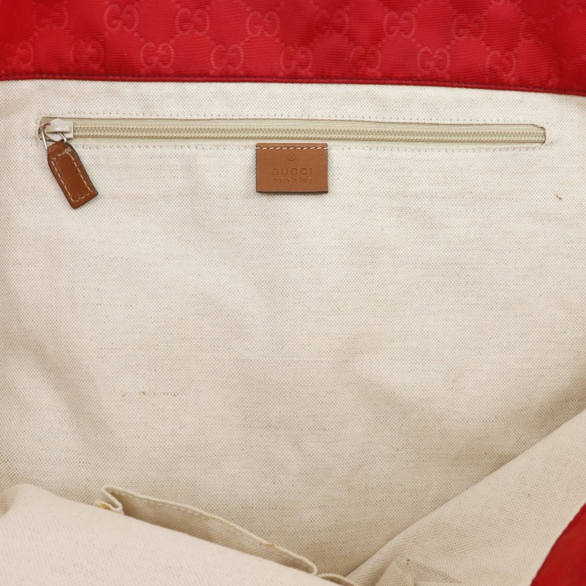 Gucci Red Color Nylon Boston Bag Handbag