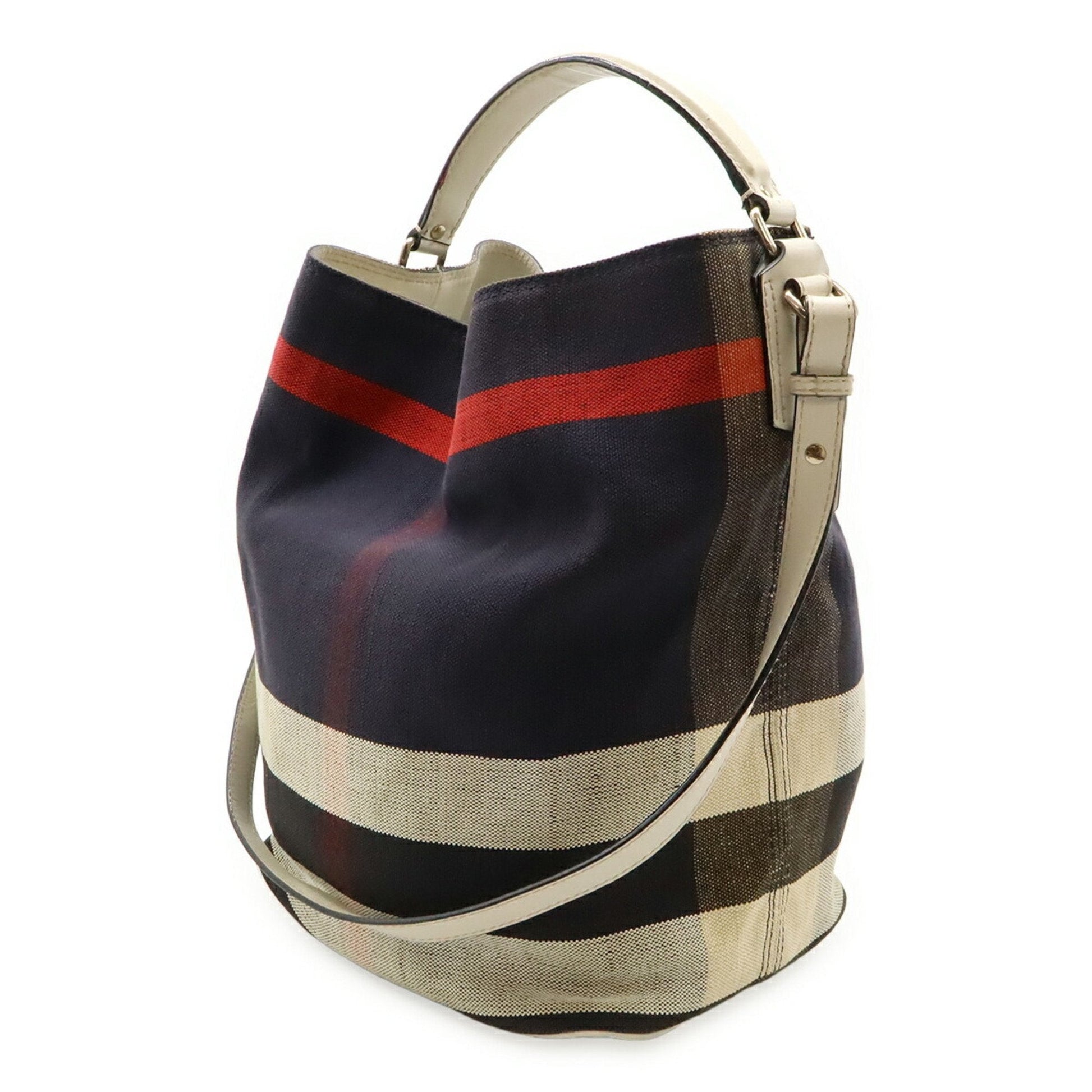 Burberry Color Shoulder Bag Tote Bag Leather Canvas Black Bag Tote Bag