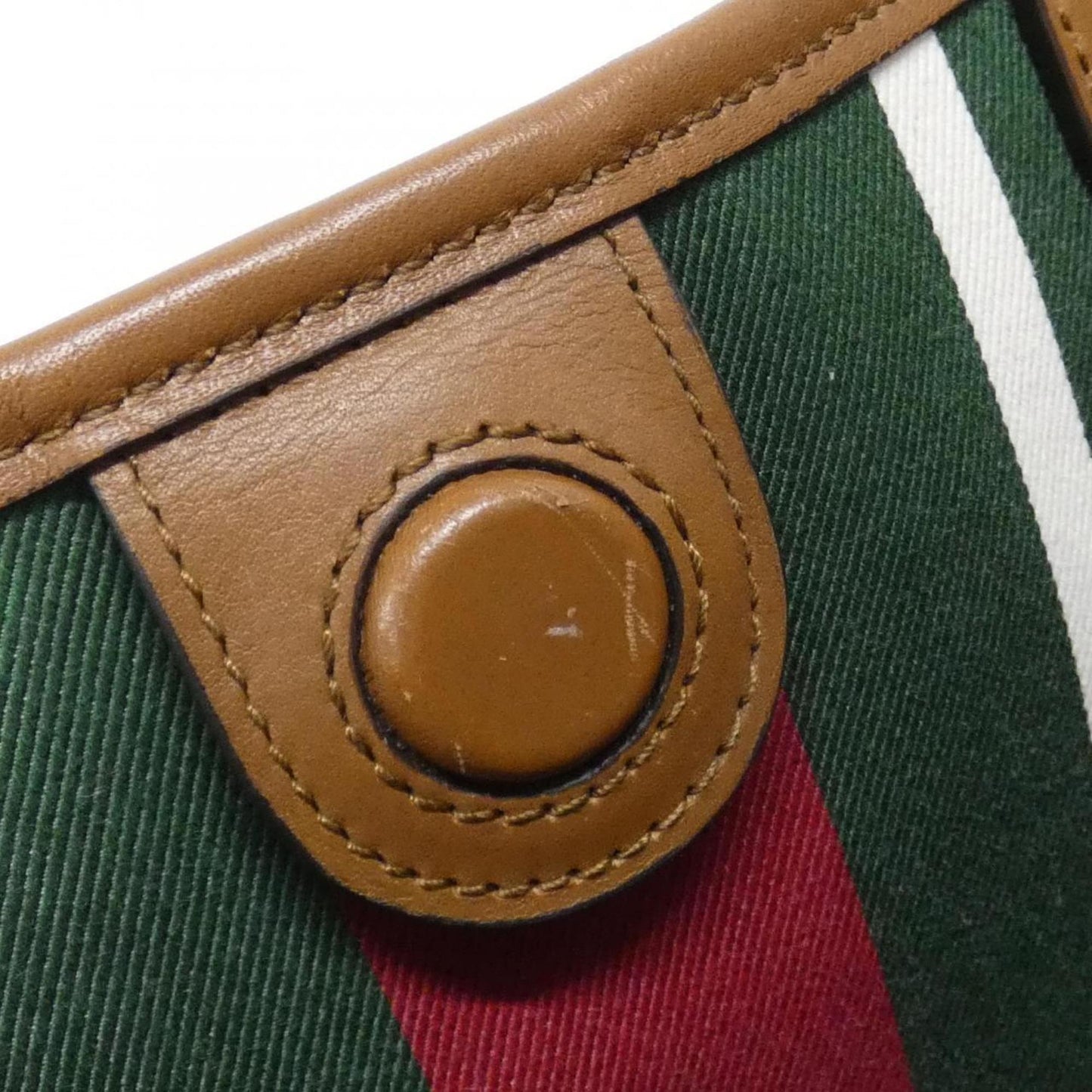 Gucci Beige Dark Brown Fabric Leather Handbag