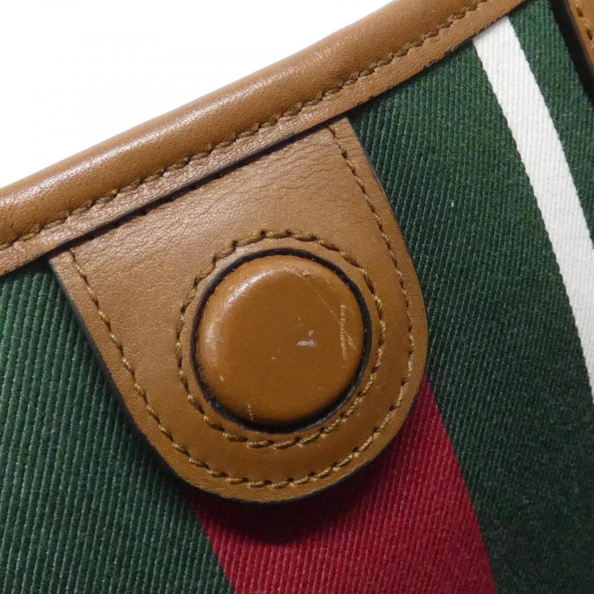 Gucci Beige Dark Brown Fabric Leather Handbag