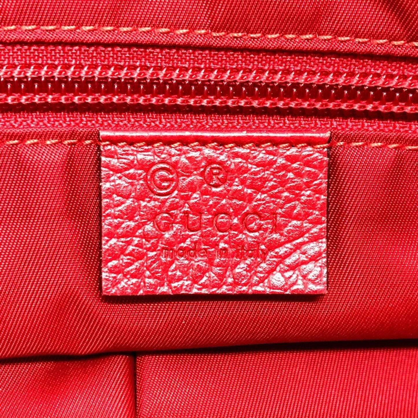Gucci Red Color Nylon Leather Shoulder Bag