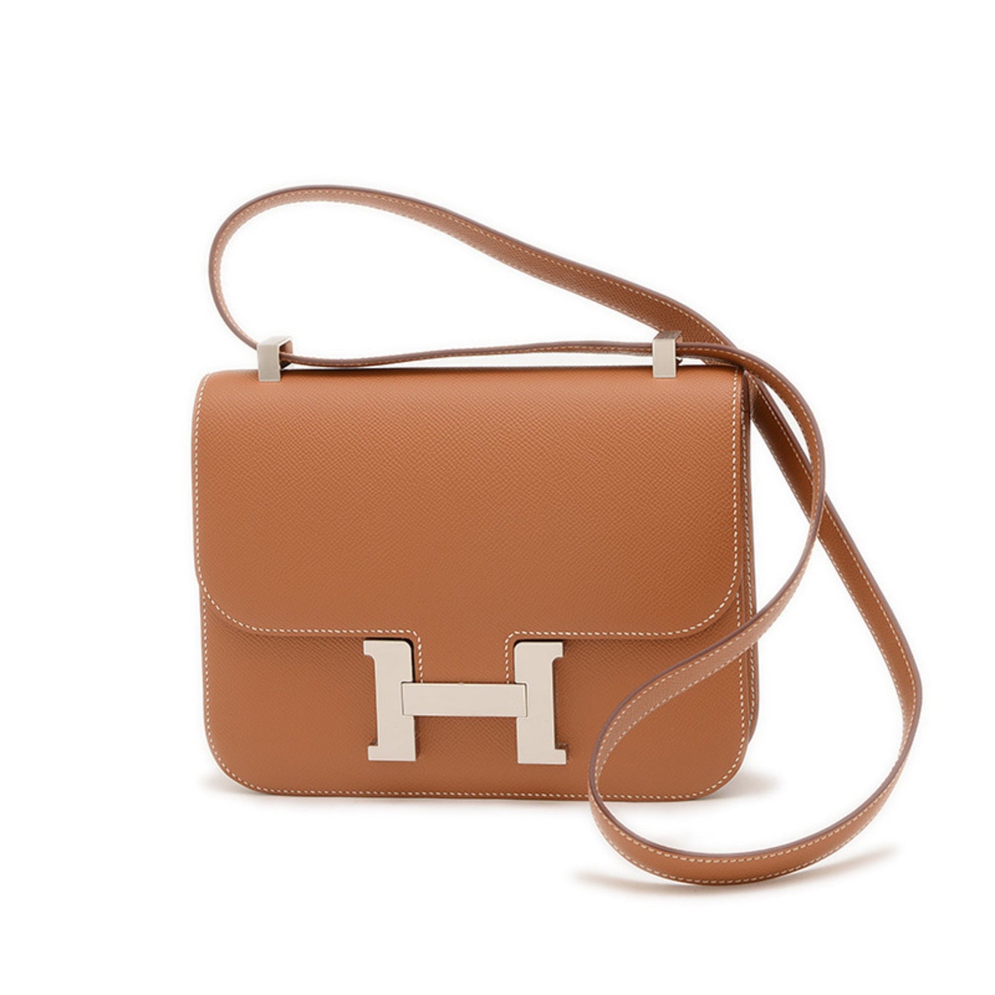 Hermes Epsom Shoulder Bag Leather Brown Bag 3
