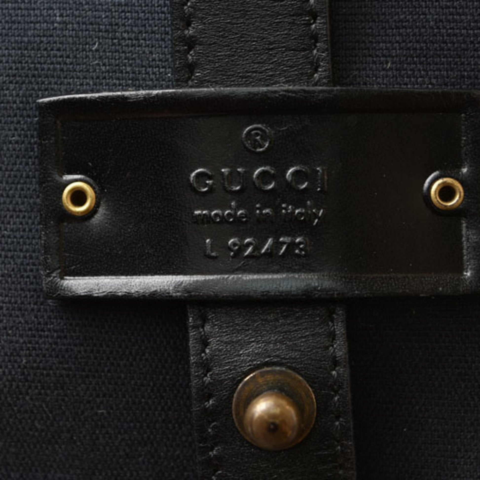 Gucci Black Cotton Canvas Shoulder Bag Sling Bag