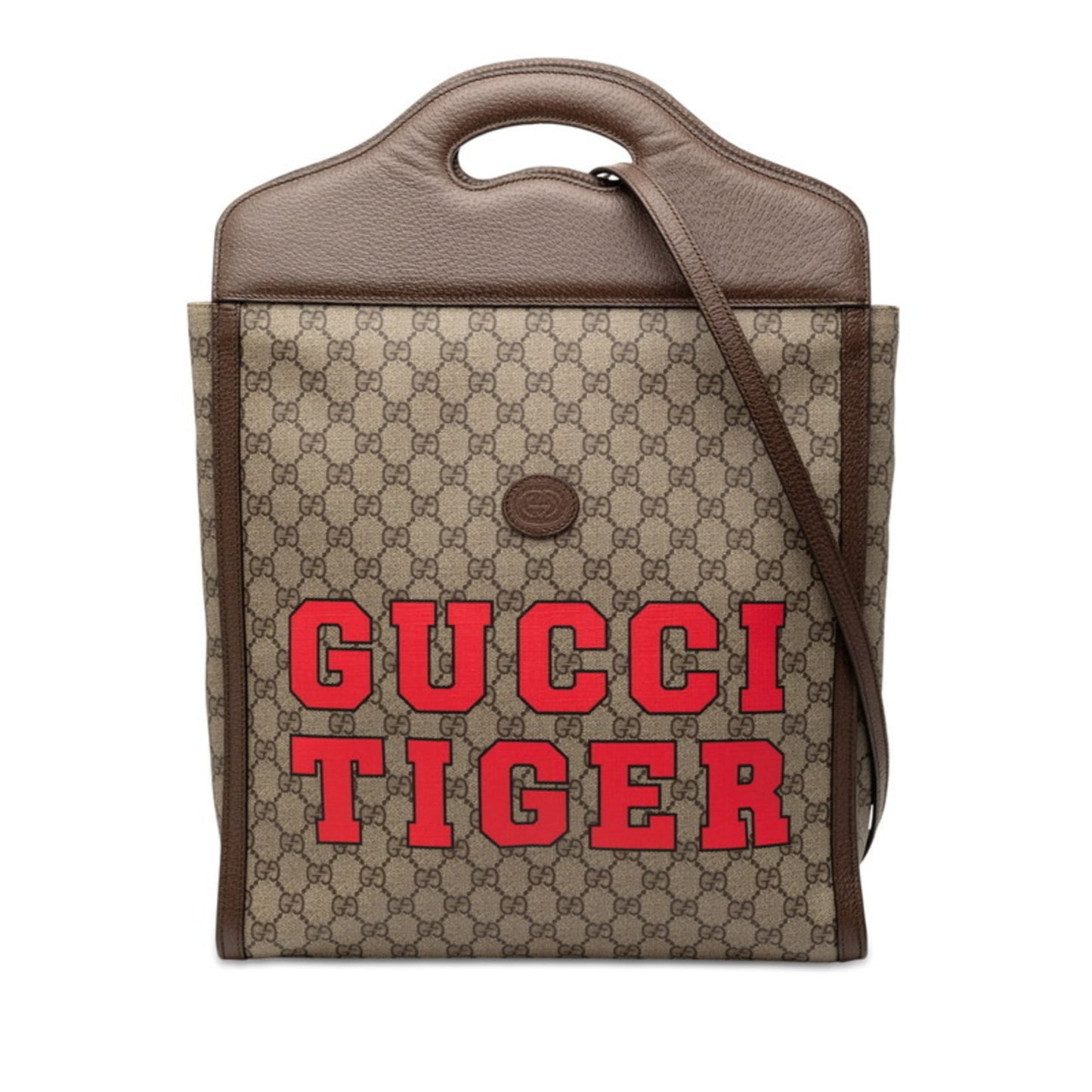 Gucci Beige Brown Red Color Pvc Leather Shoulder Bag Tote Bag