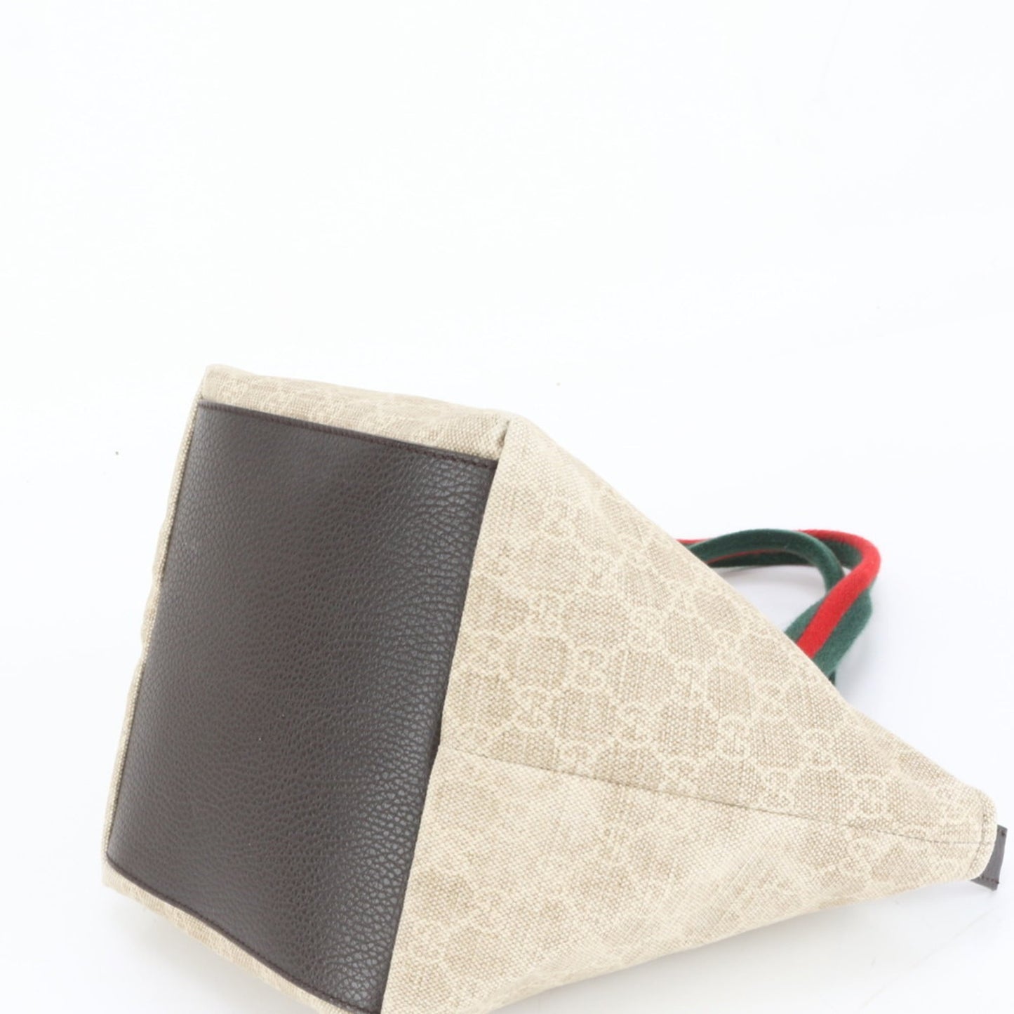 Gucci Brown Leather Canvas Handbag