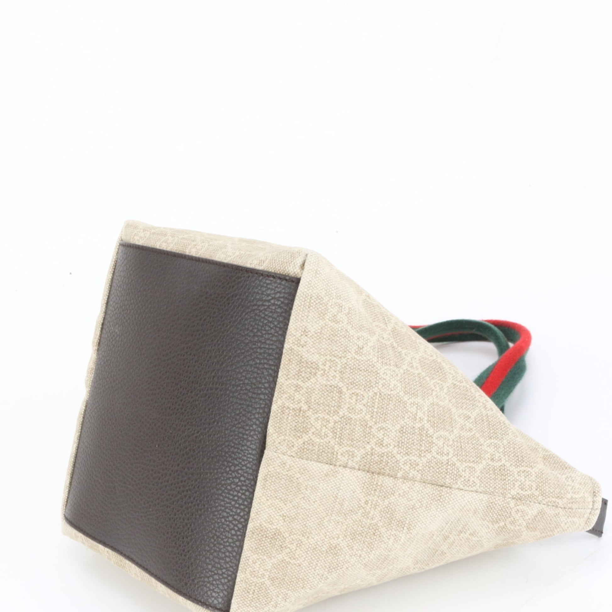 Gucci Brown Leather Canvas Handbag