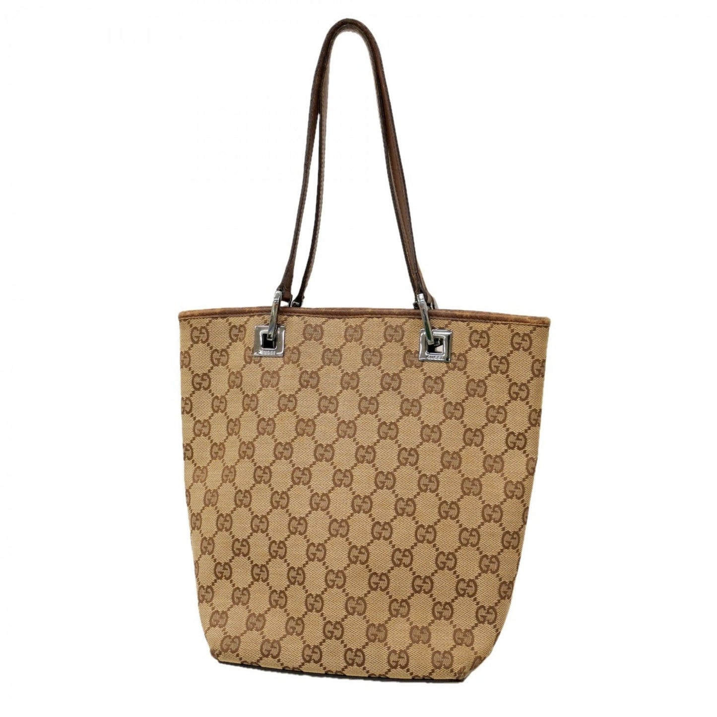 Gucci Beige Brown Canvas Tote Bag