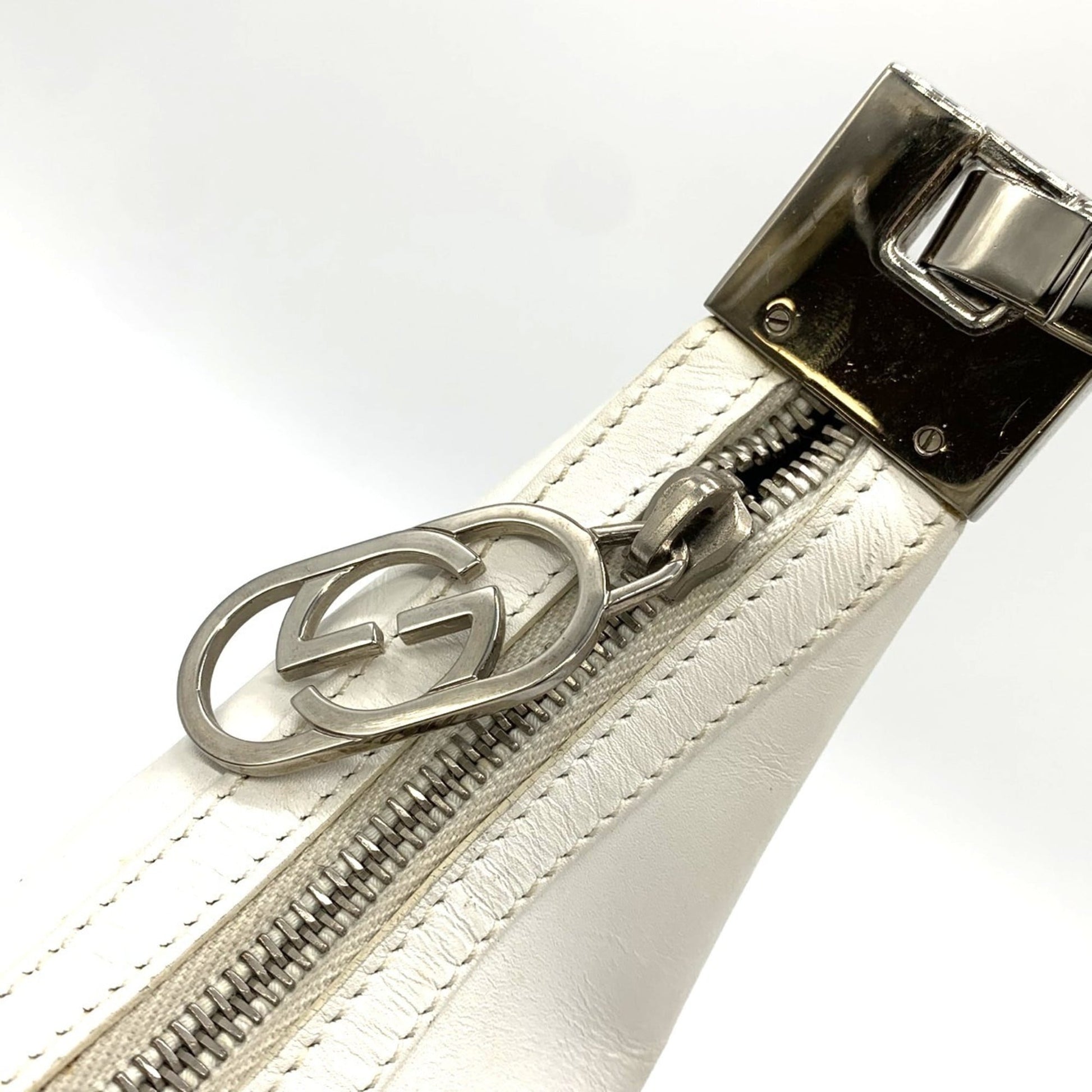 Gucci White Leather Shoulder Bag