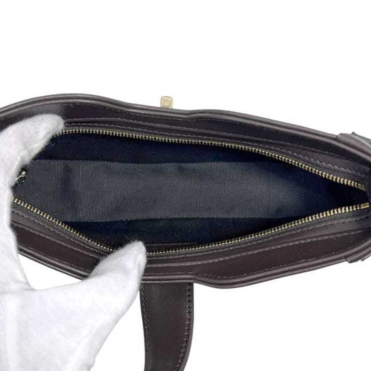 Gucci Beige Brown Canvas Leather Shoulder Bag