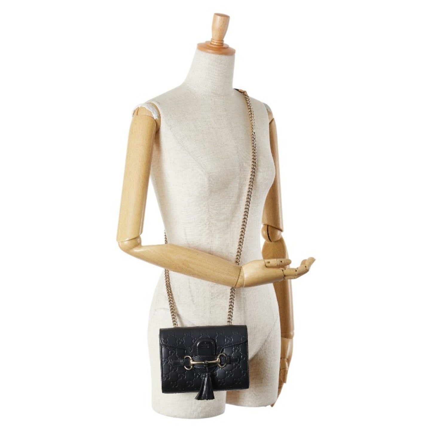 Gucci Horsebit Black Leather Shoulder Bag