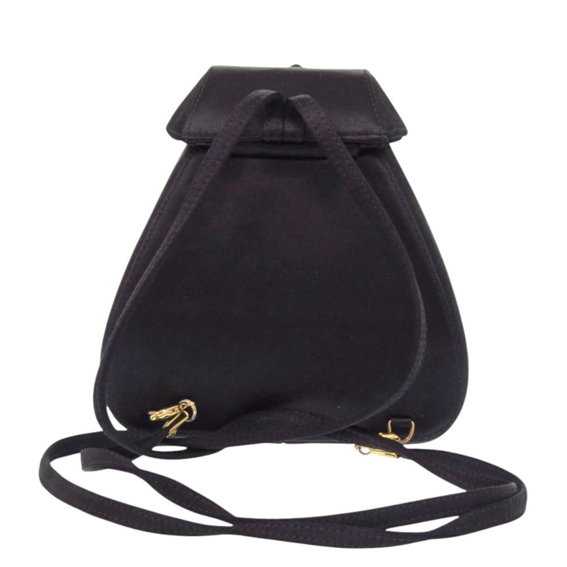 Gucci Black Satin Rhinestone Backpack