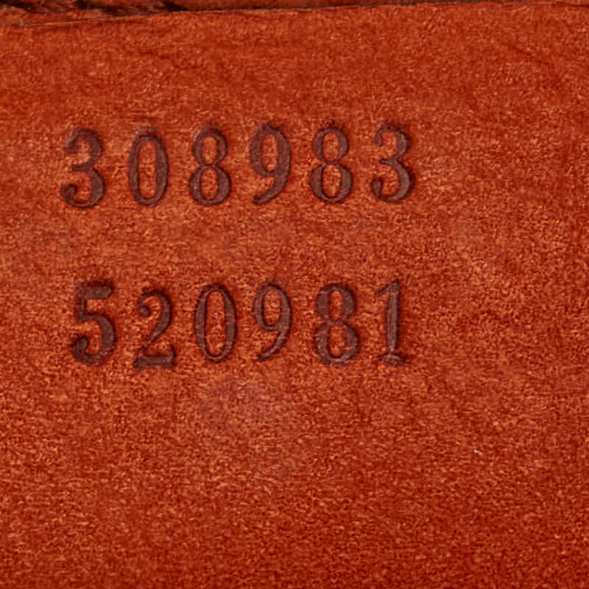 Gucci Brown Orange Leather Shoulder Bag
