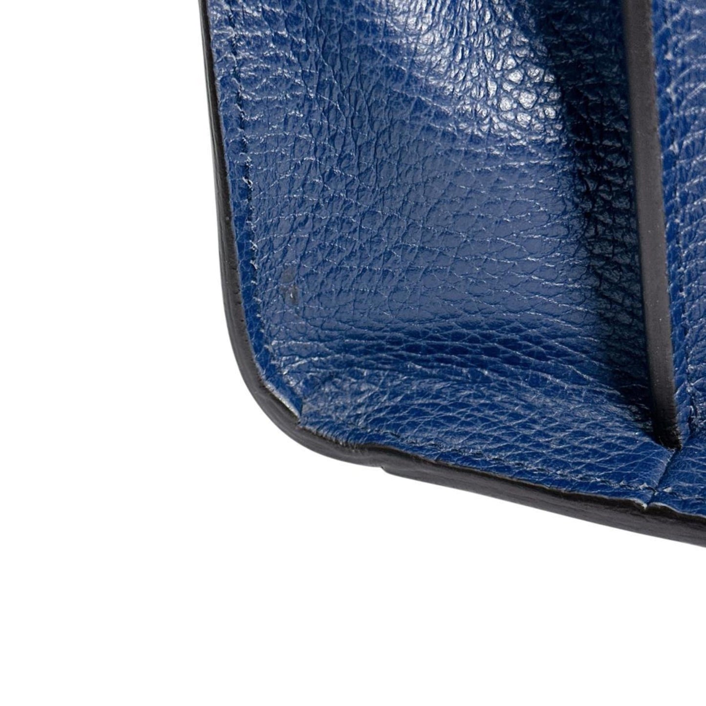Gucci Blue Bamboo Leather Handbag