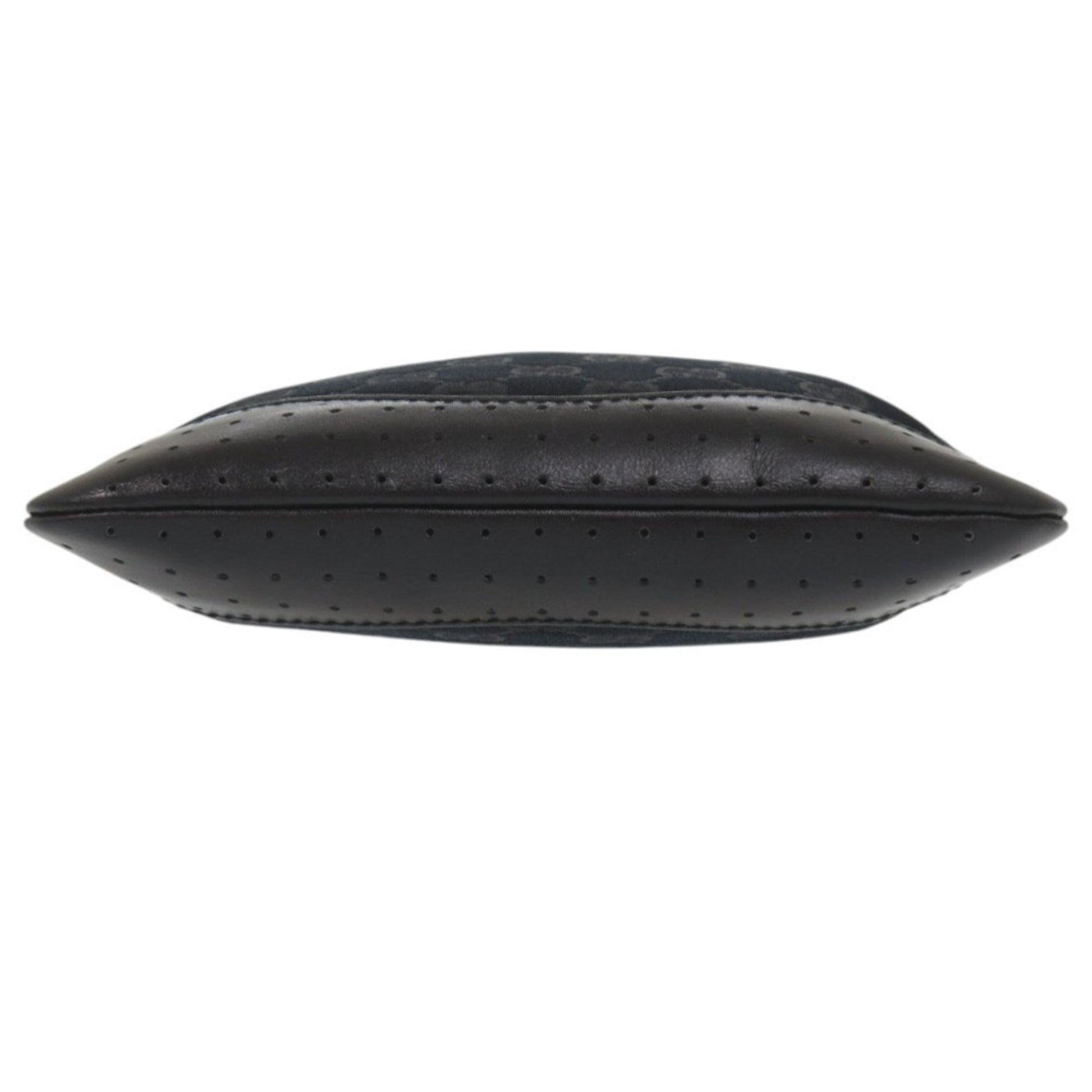 Gucci Gg Canvas Black Gg Canvas Leather Shoulder Bag