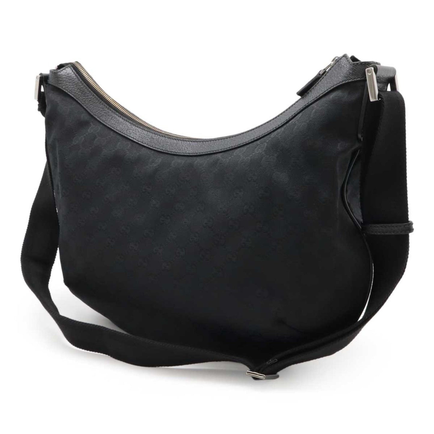 Gucci Gg Canvas Black Gg Canvas Leather Shoulder Bag