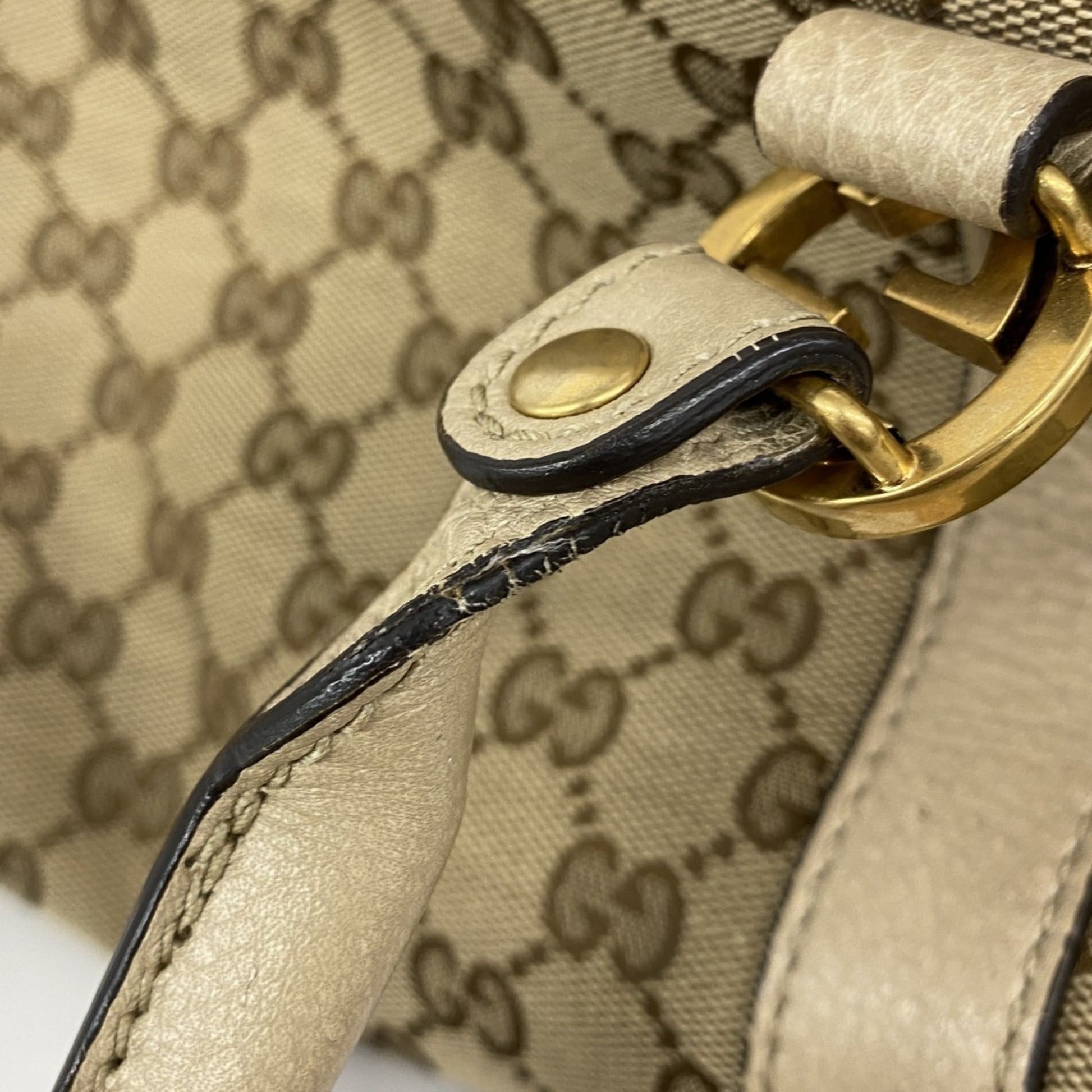 Gucci Beige Canvas Tote Bag