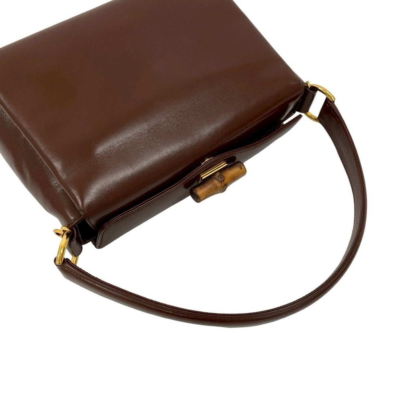 Gucci Brown Bamboo Leather Handbag Shoulder Bag