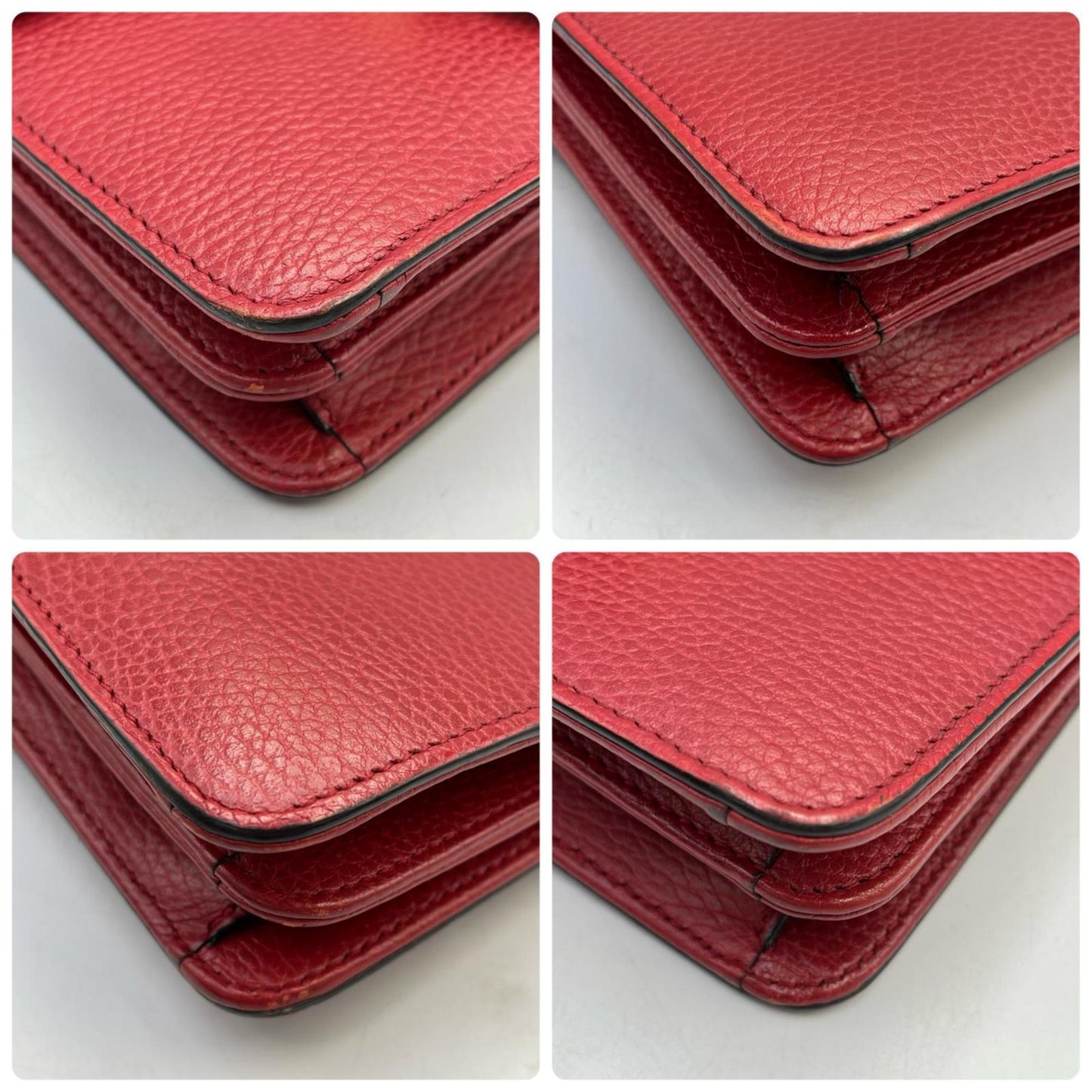 Gucci Red Color Leather Shoulder Bag