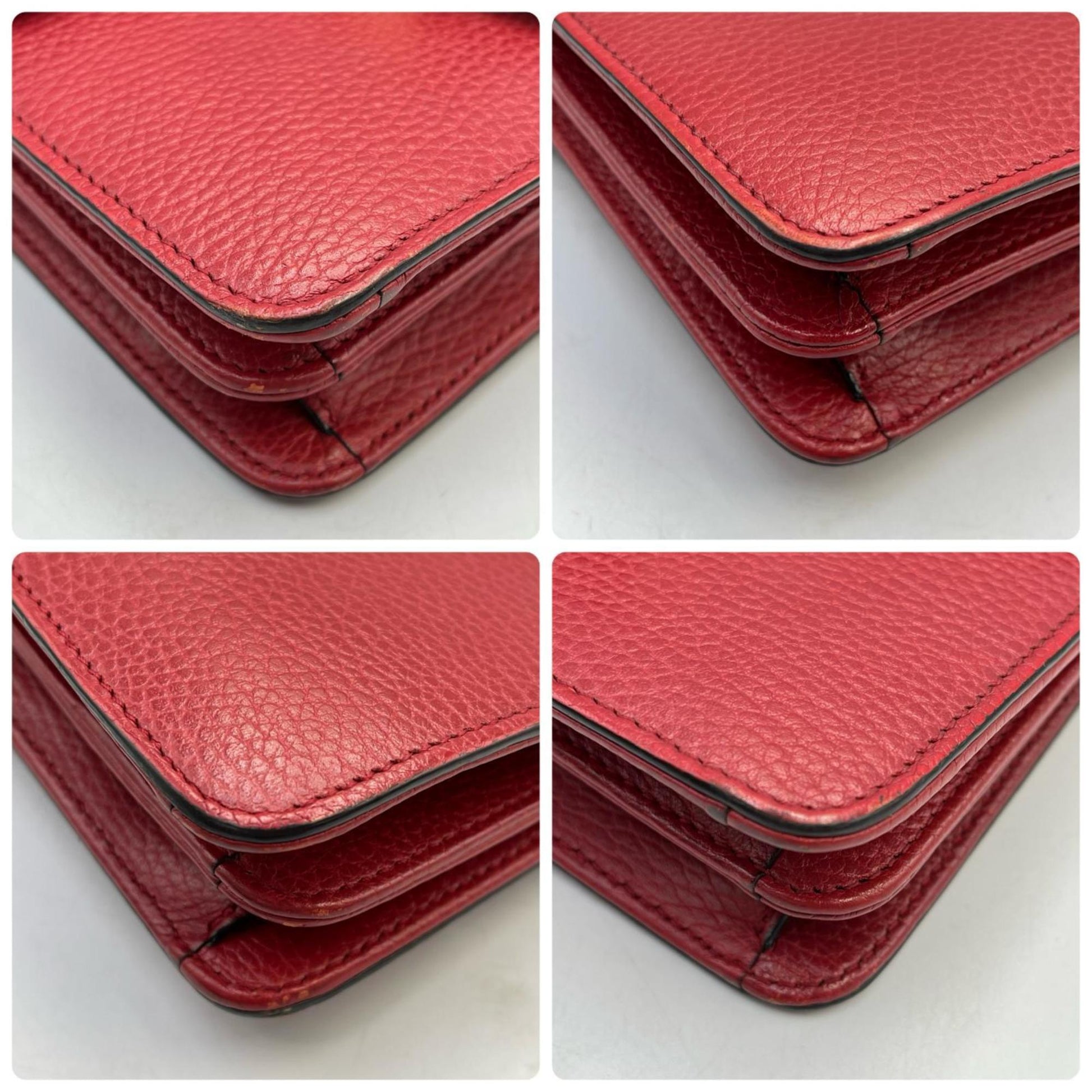 Gucci Red Color Leather Shoulder Bag