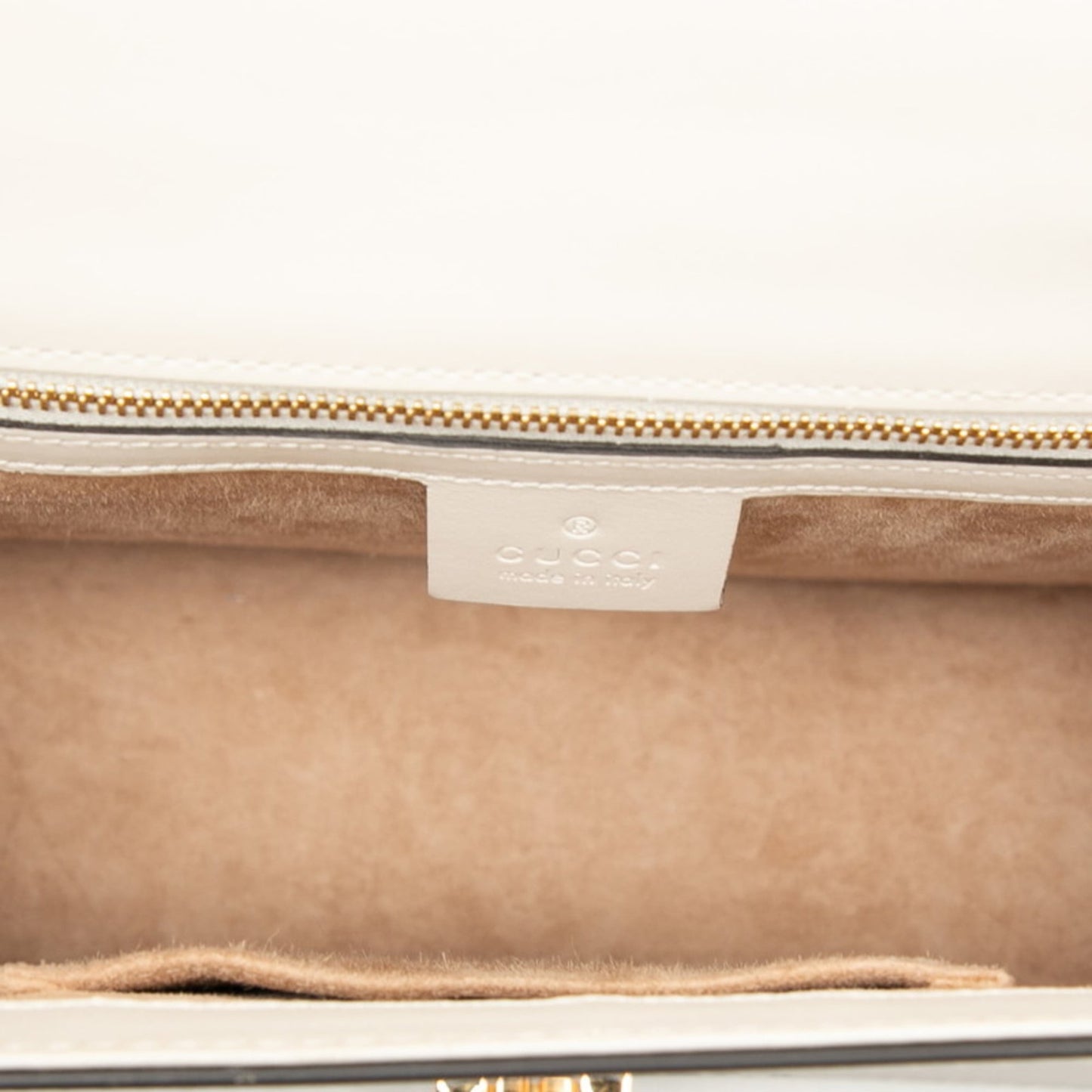 Gucci Ivory Navy Leather Canvas Shoulder Bag