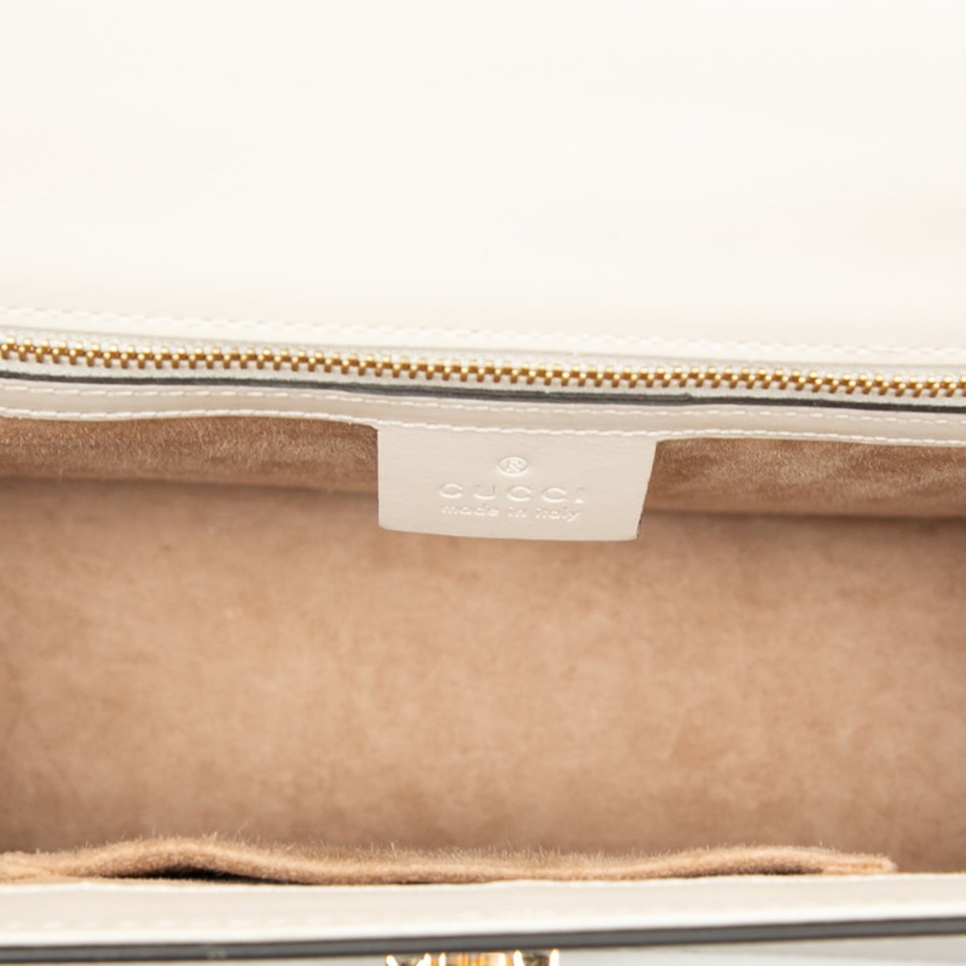 Gucci Ivory Navy Leather Canvas Shoulder Bag