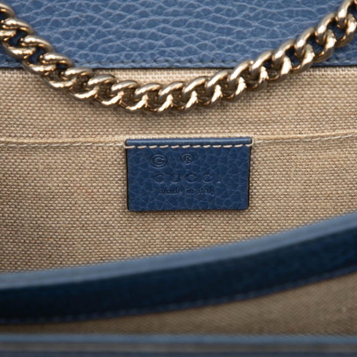 Gucci Blue Leather Shoulder Bag