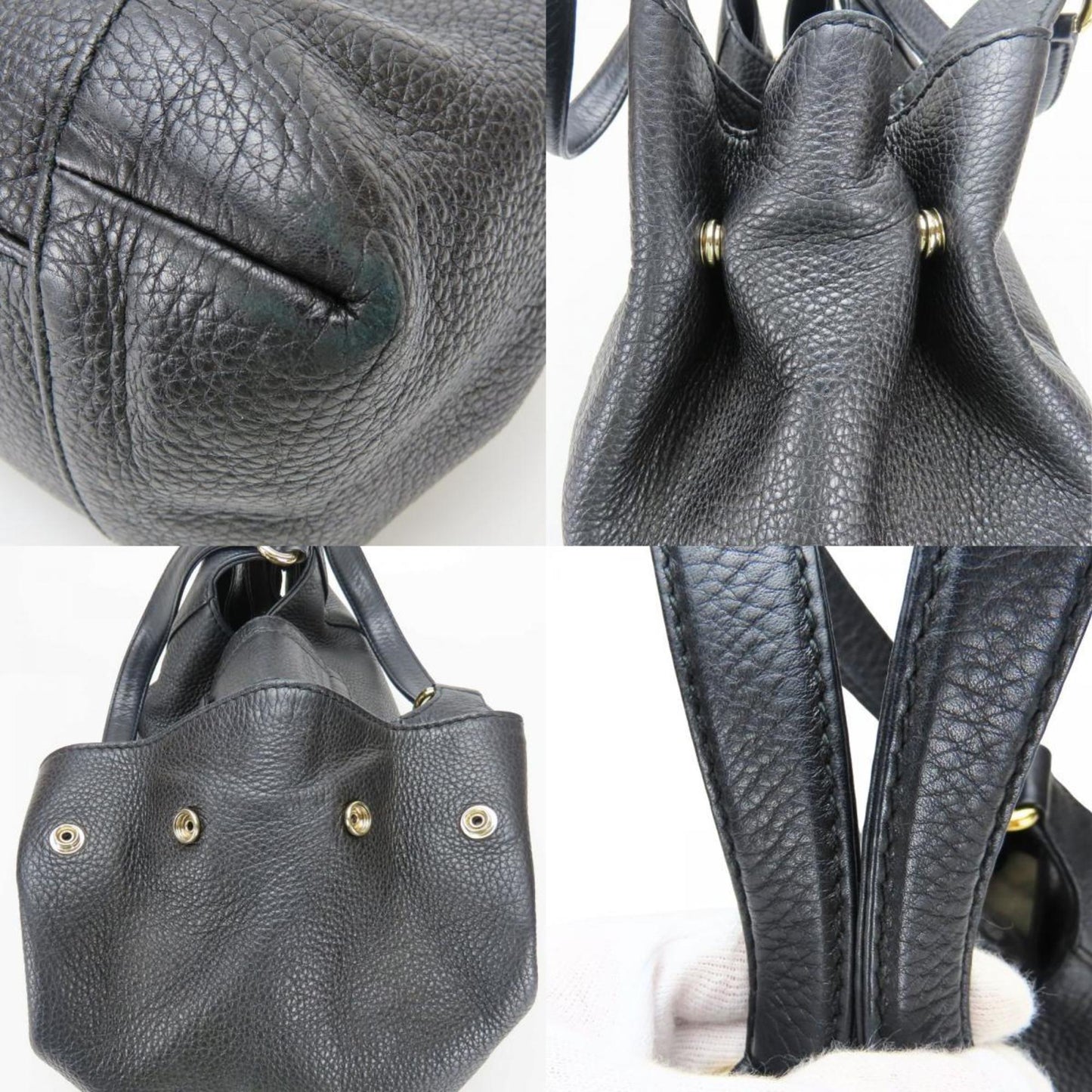 Gucci Black Leather Tote Bag
