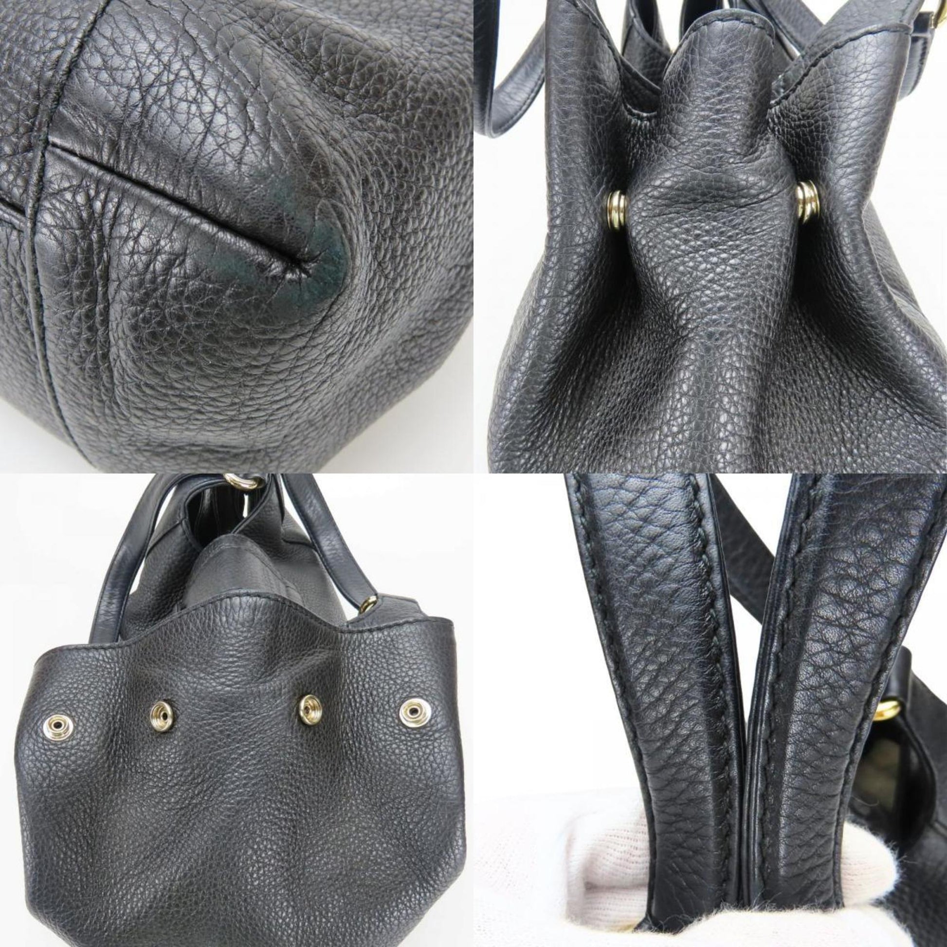 Gucci Black Leather Tote Bag