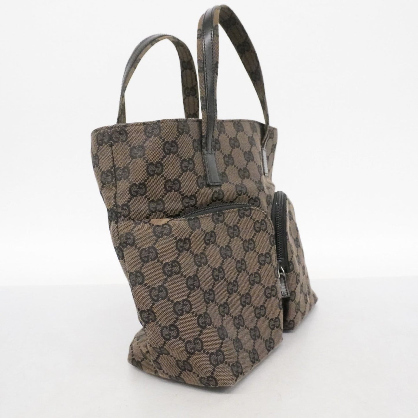 Gucci Black Brown Canvas Handbag