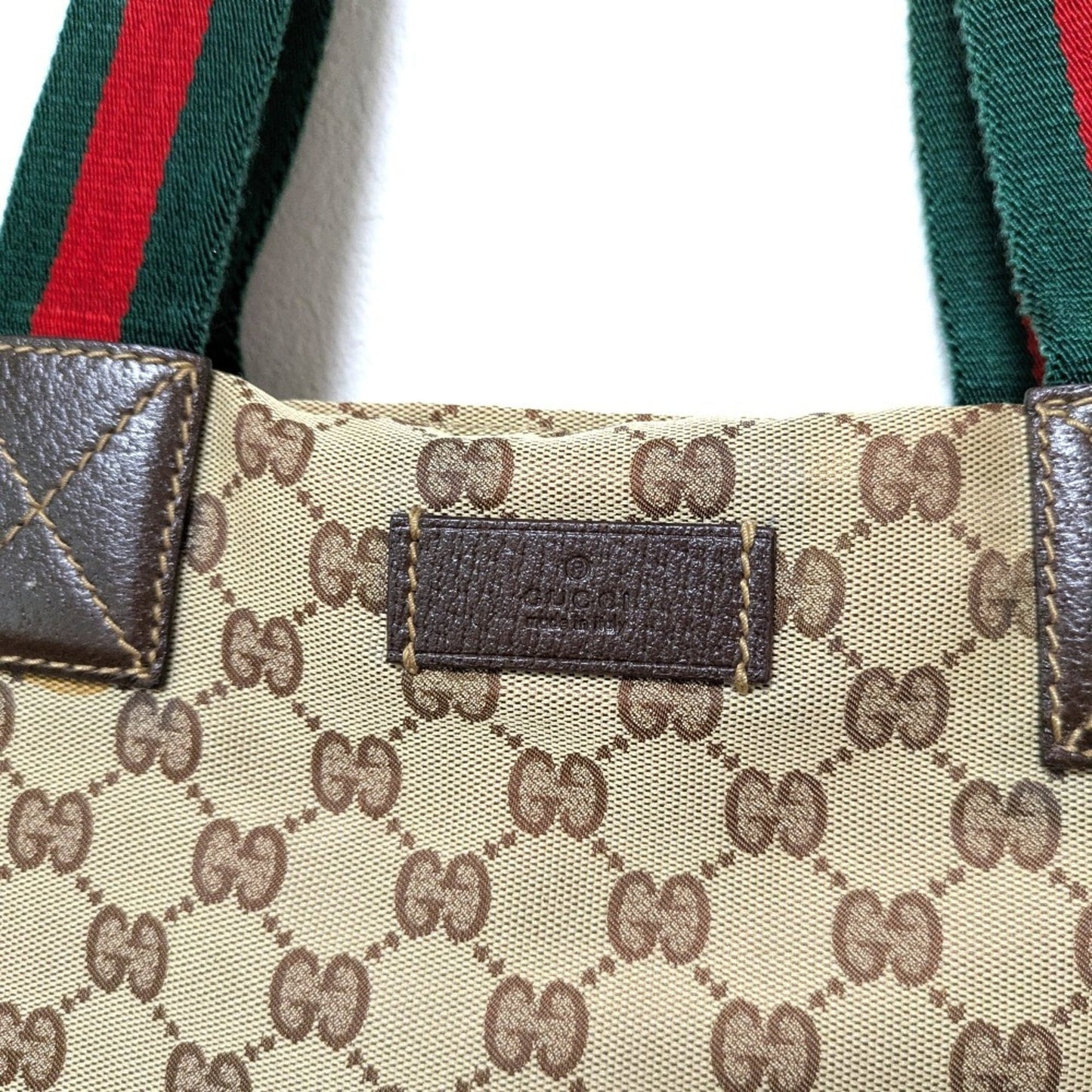 Gucci Sherry Line Beige Nylon Tote Bag