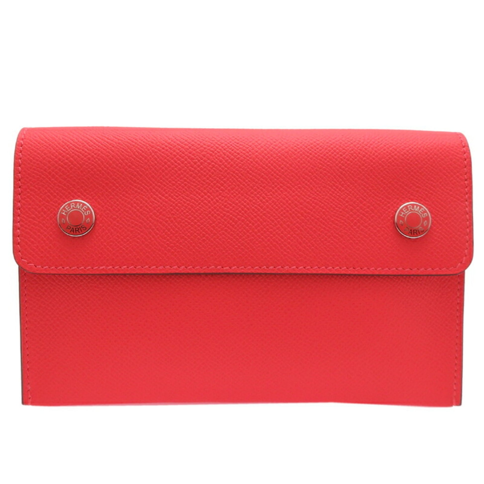 Hermes Epsom Shoulder Bag Leather Orange Shoulder Bag 3