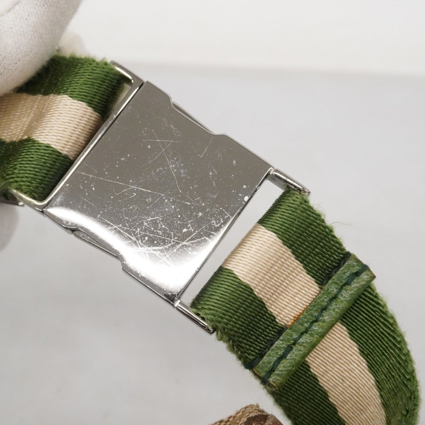 Gucci Brown Green Canvas Fanny Pack