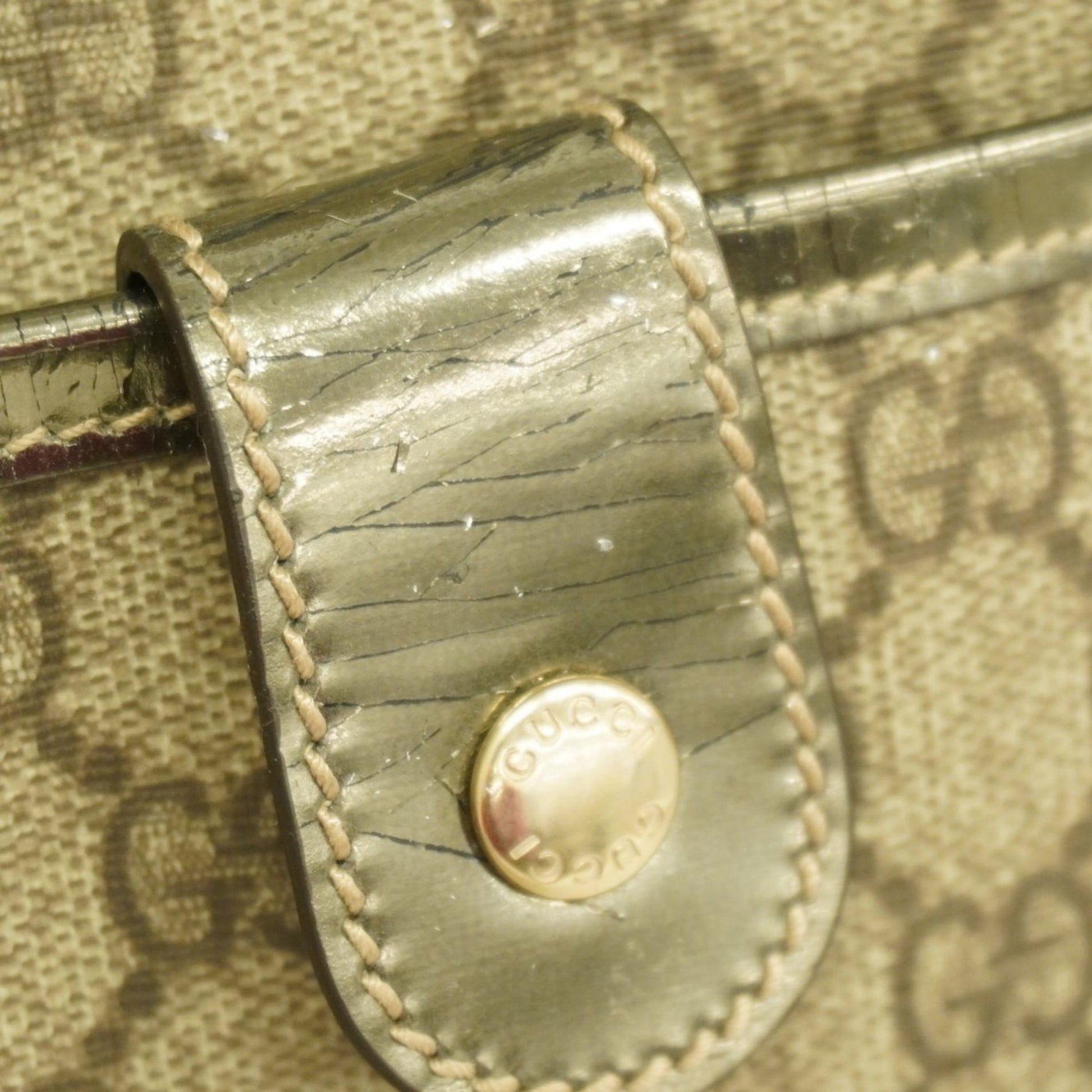 Gucci Beige Brown Pvc Handbag