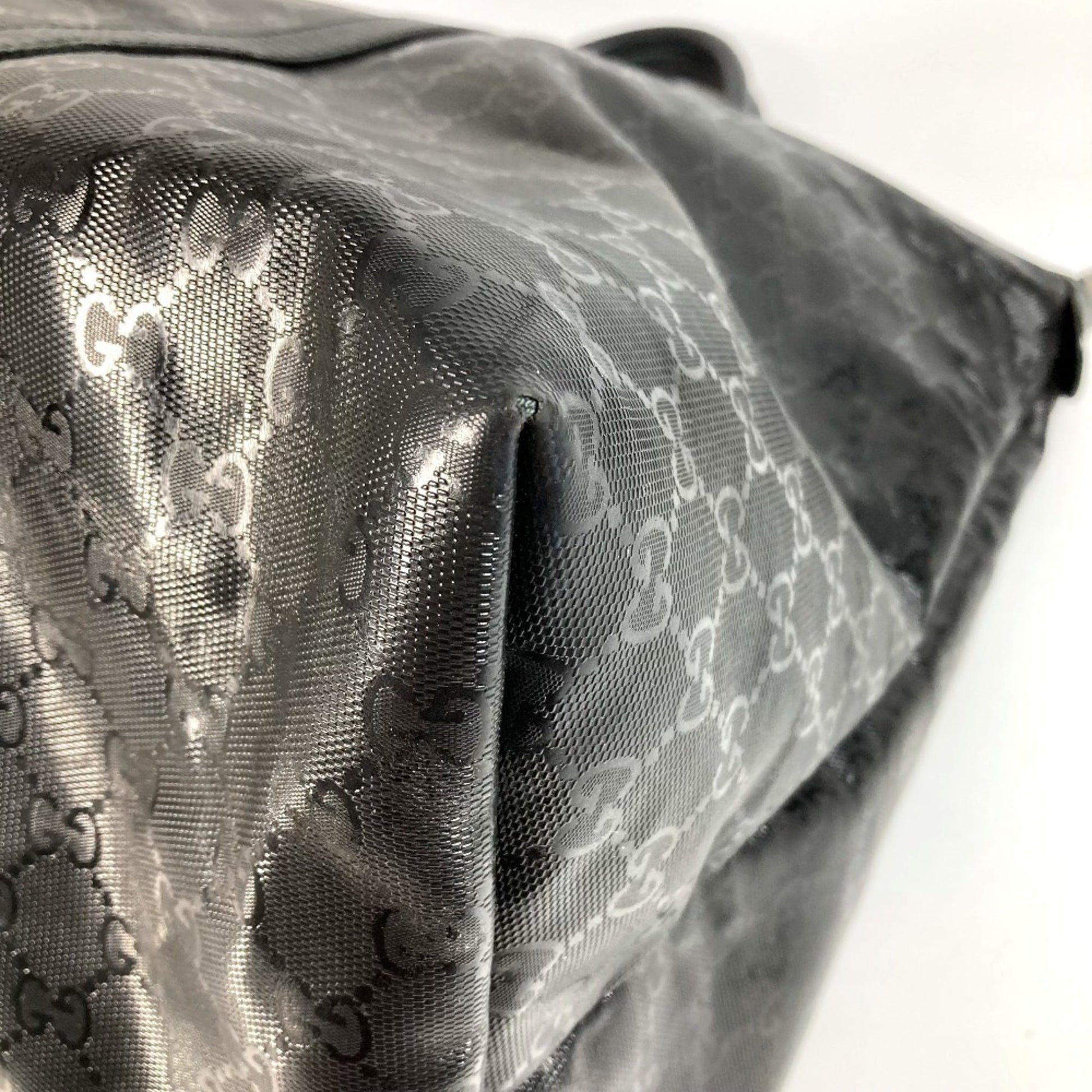 Gucci Gg Imprimé Black Leather Gg Imprimé Boston Bag Shoulder Bag Tote Bag