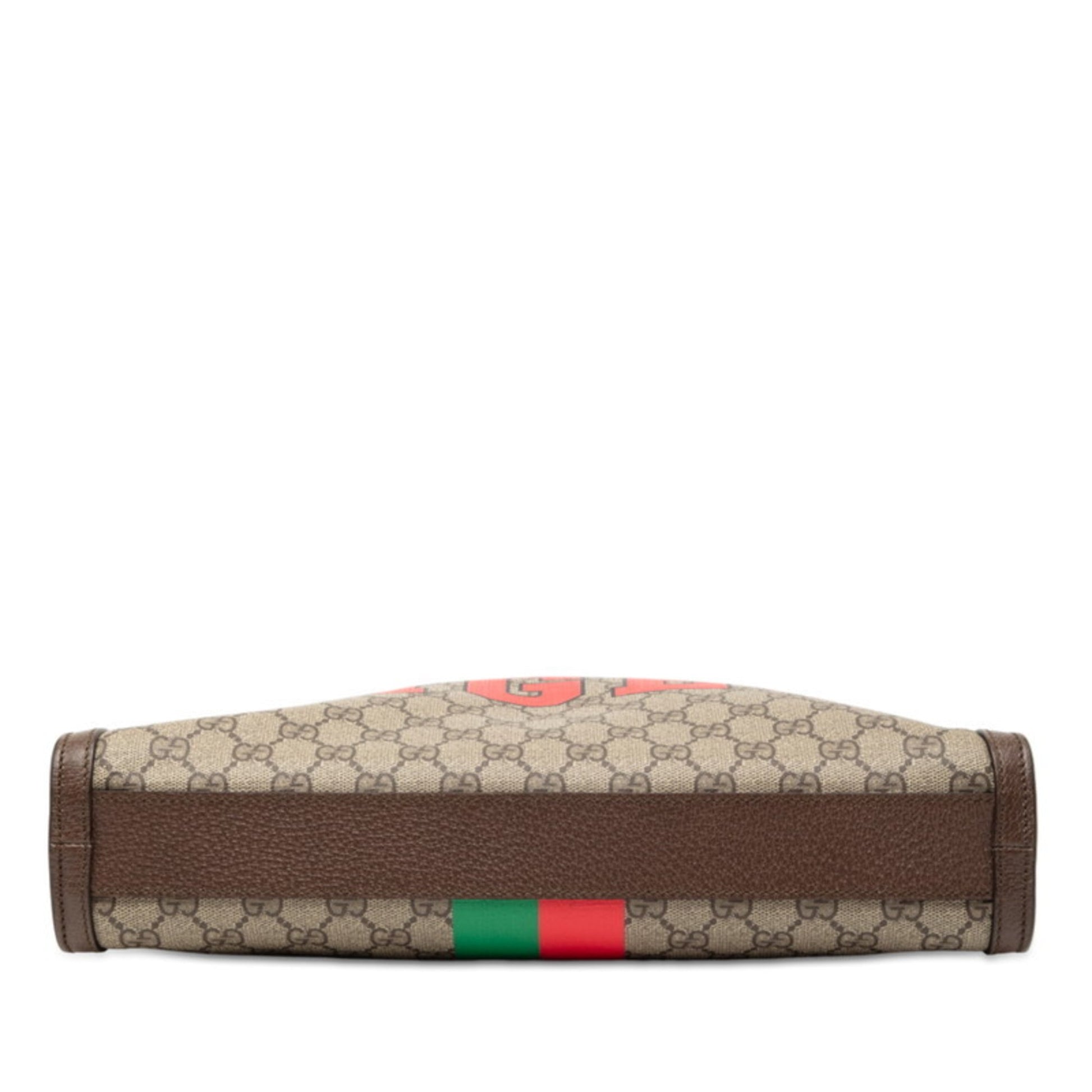 Gucci Beige Brown Red Color Pvc Leather Shoulder Bag Tote Bag