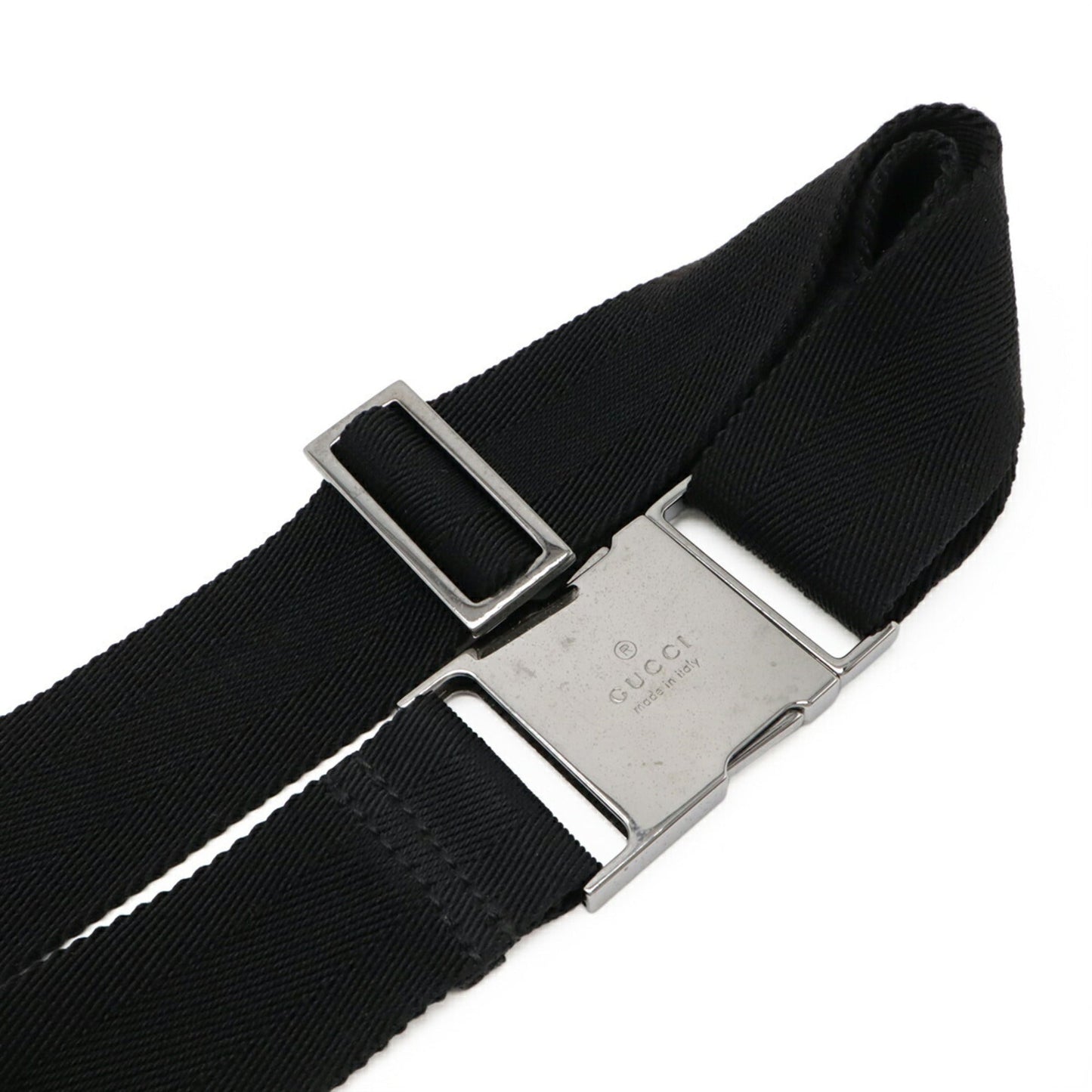Gucci Black Nylon Canvas Leather Fanny Pack Pouch