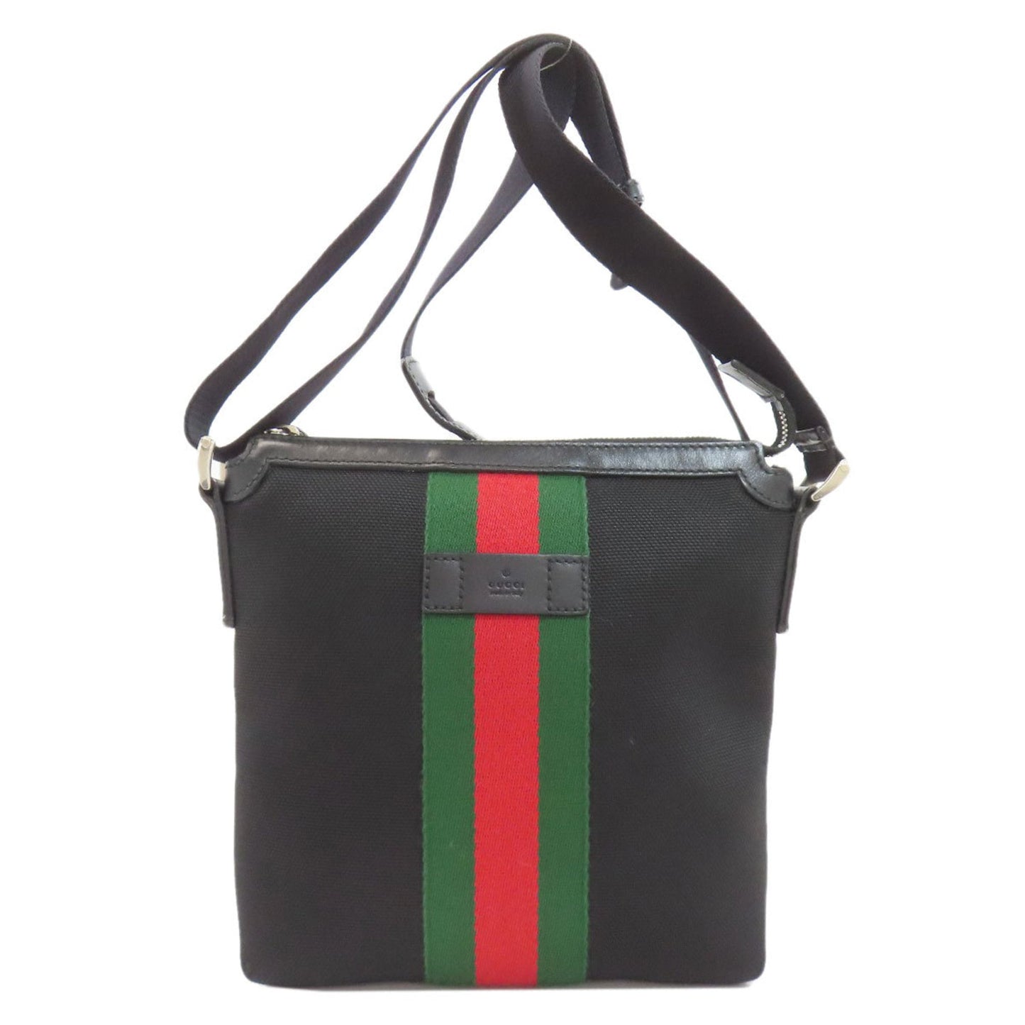 Gucci Sherry Line Black Canvas Shoulder Bag
