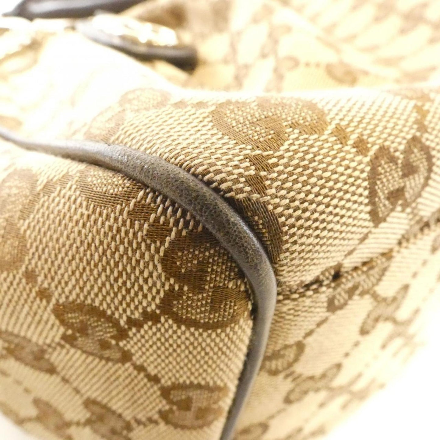 Gucci Beige Dark Brown Gg Canvas Handbag