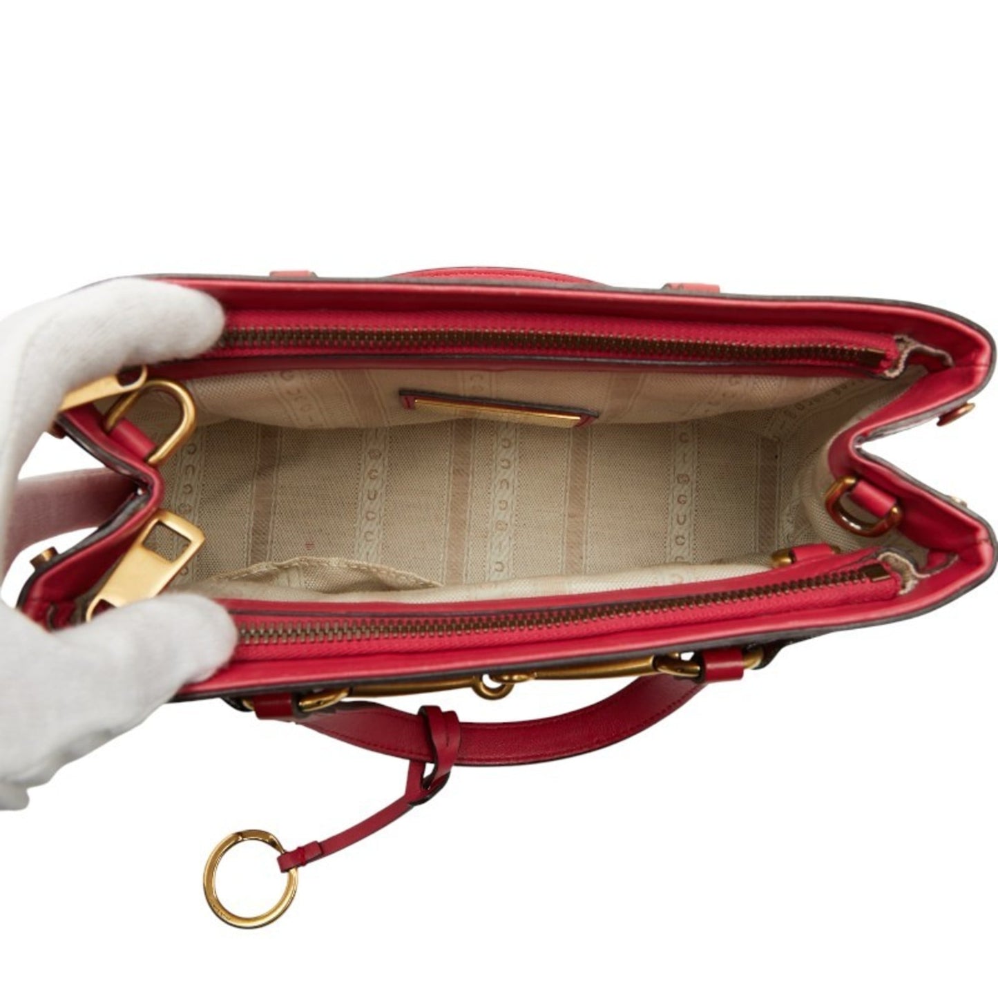 Gucci Red Color Patent Leather Handbag Shoulder Bag