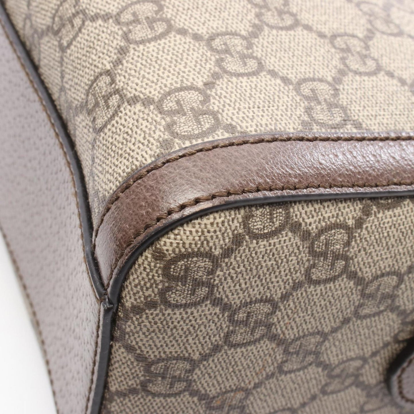Gucci Beige Brown Multi-Color Coated Canvas Pvc Leather/Webbing Handbag