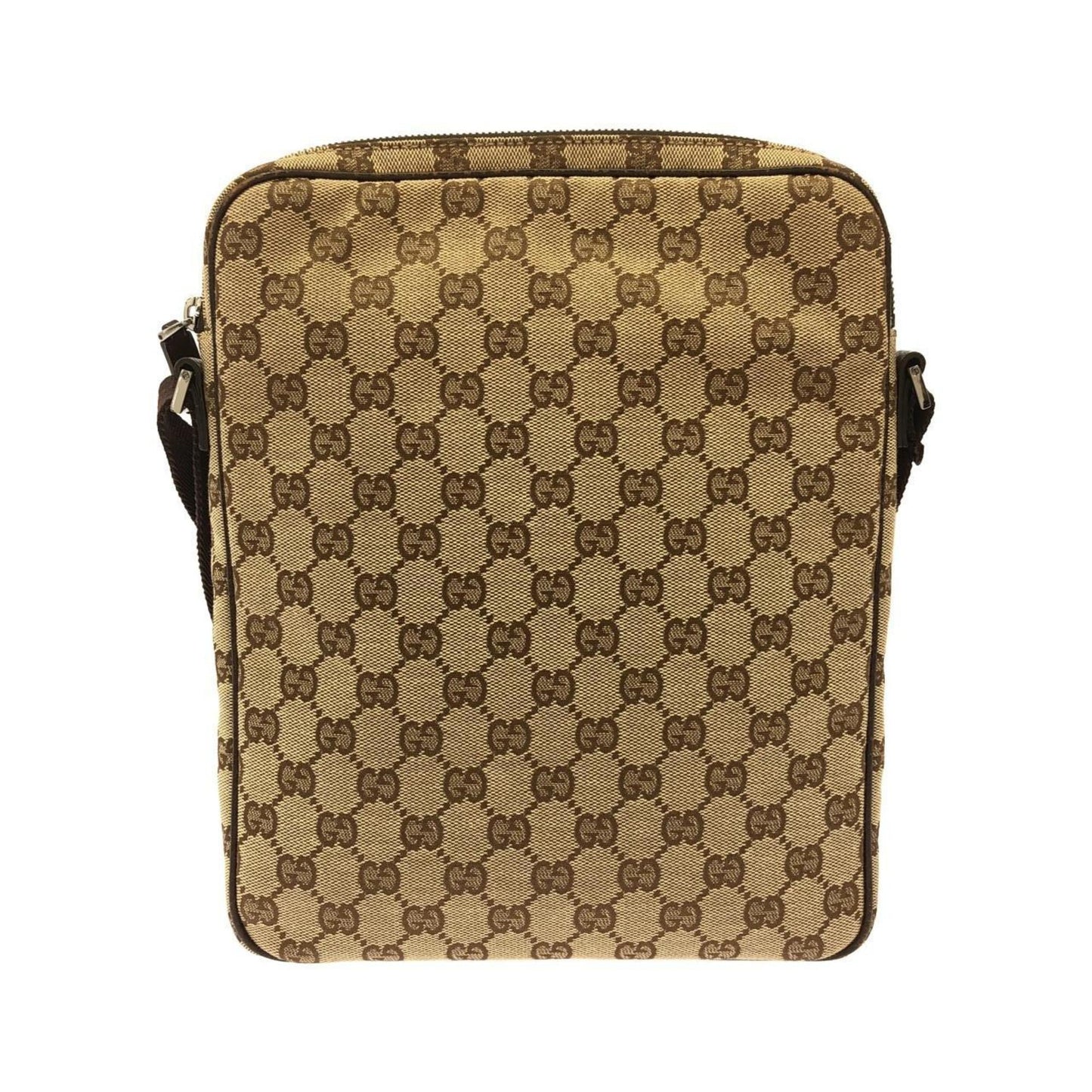 Gucci Beige Dark Brown Gg Canvas Shoulder Bag